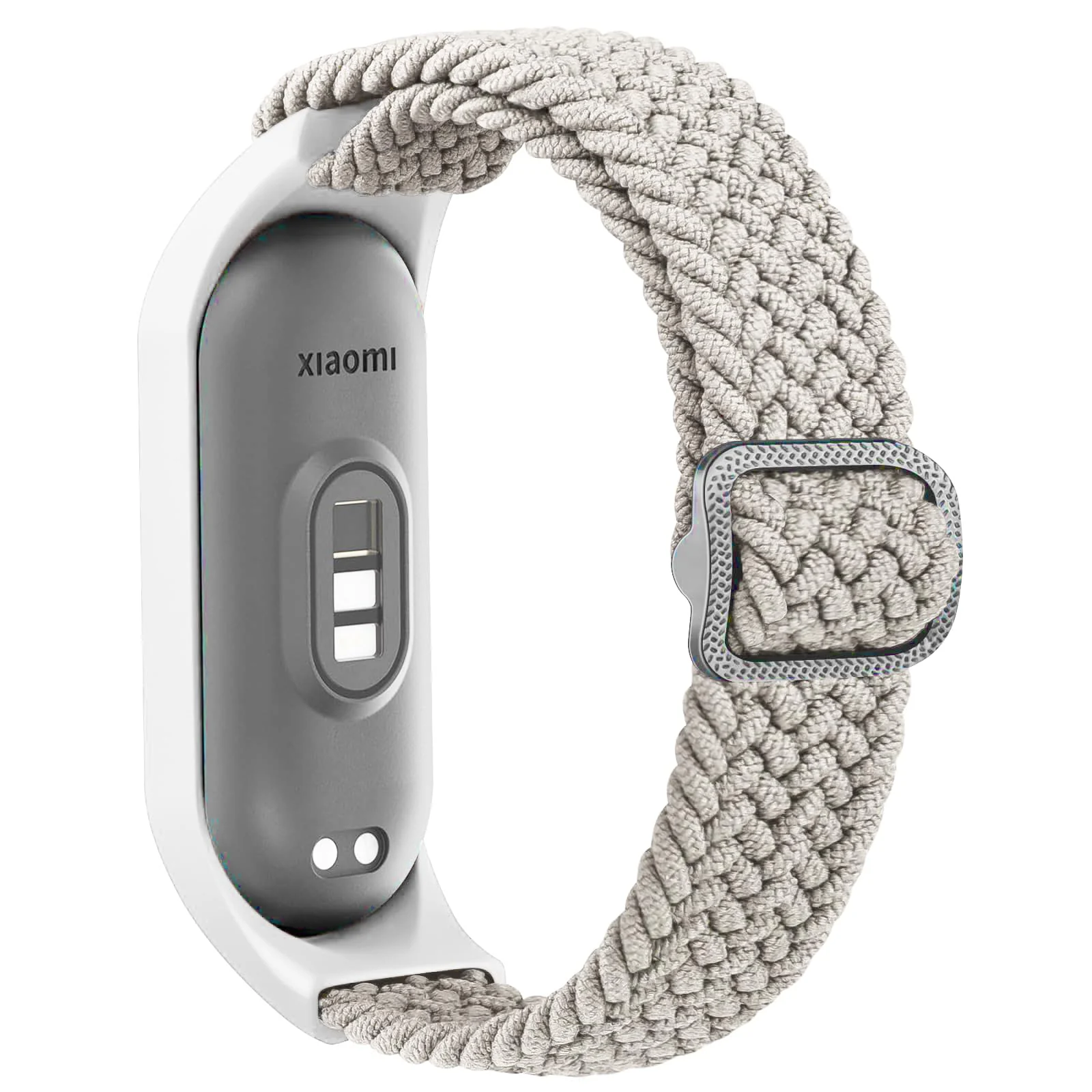 DL3 Mobilak Nylon Wristband Compatible for Xiaomi Mi Band 7/Mi Band 6/Mi Band 5/Mi Band 4/Mi Band 3, Adjustable Braided Elastic Solo Loop for Mi Band 7 6 5 4 3, Sport Strap Smart Watch Accessories - Starlight