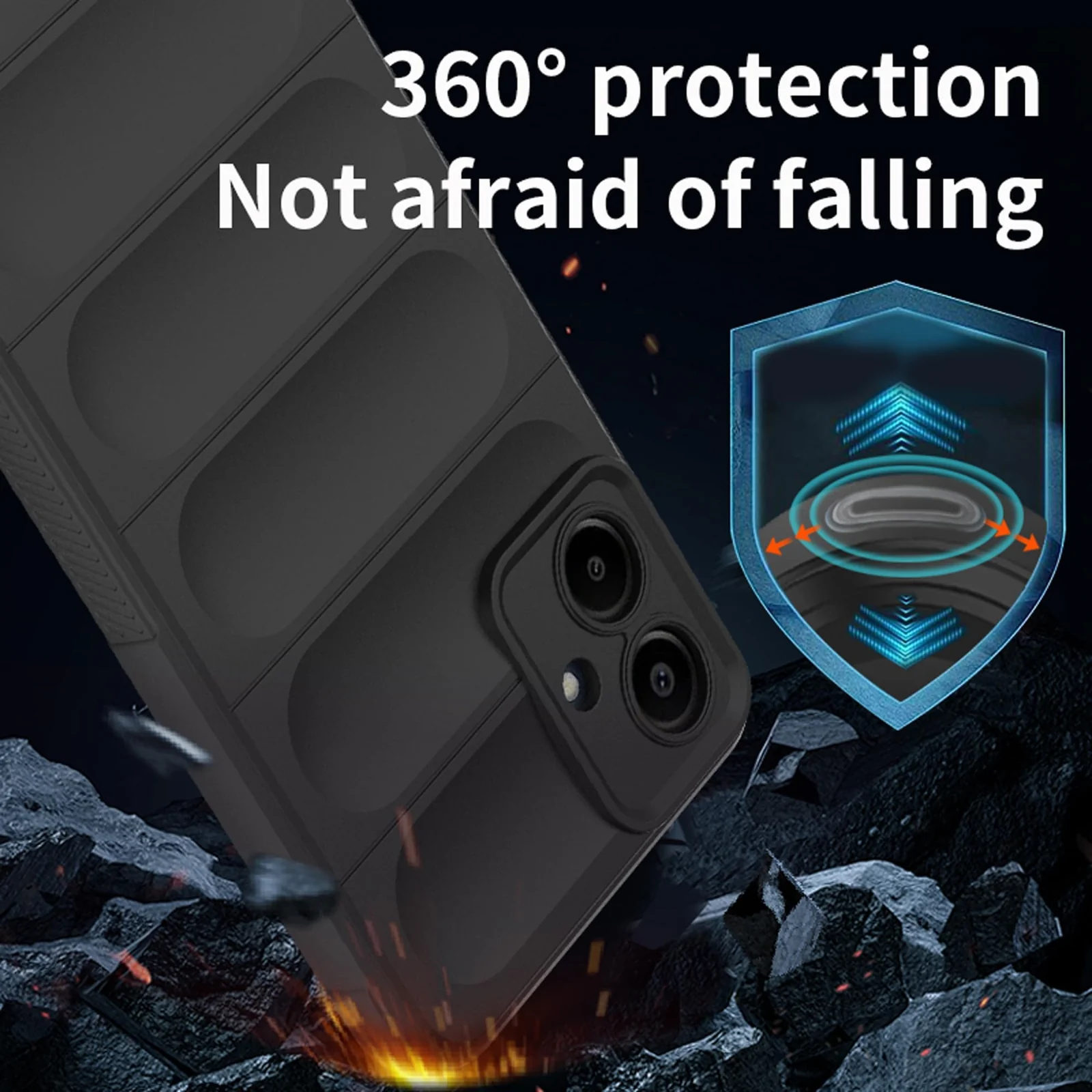 DL3 Mobilak Flexible Silicone and TPU Protective Case with Camera Protection for Samsung Galaxy A06 - Black