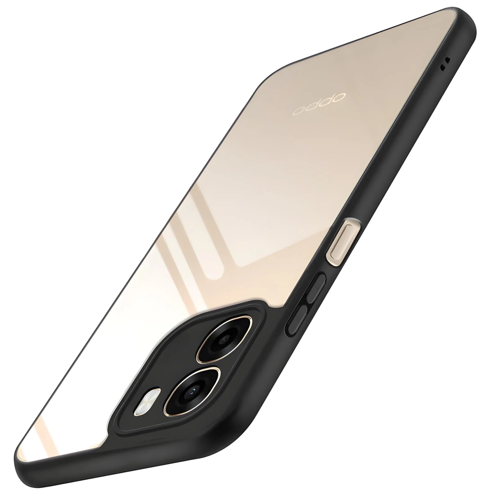 DL3 Mobilak Clear PC and TPU Protective Case for OPPO A6X 4G / 5G, OPPO A6 4G / 5G with Camera Protection and Military-Grade Protection - Black