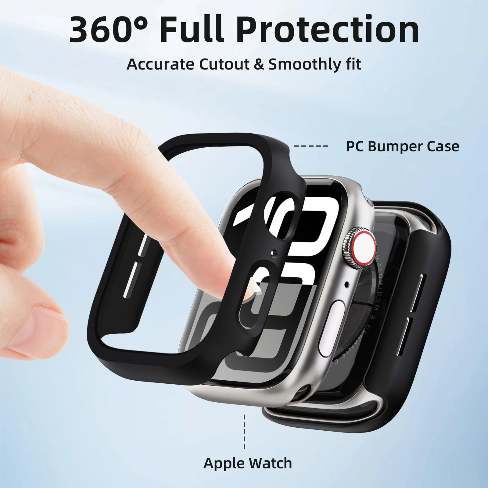 DL3 Mobilak [NO Screen Protector] Bumper Case for Apple Watch Series 10 46mm, Slim Thin Shockproof Bumper Cover, Hard PC Protective Frame All-Around Edge for iWatch 10 46 mm Accessories - Black