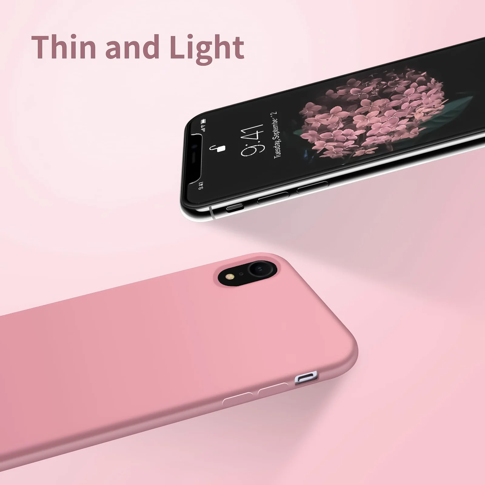 DL3 Mobilak Liquid Silicone Protective Case for iPhone XR with Camera Protection and Microfiber Lining - Pink