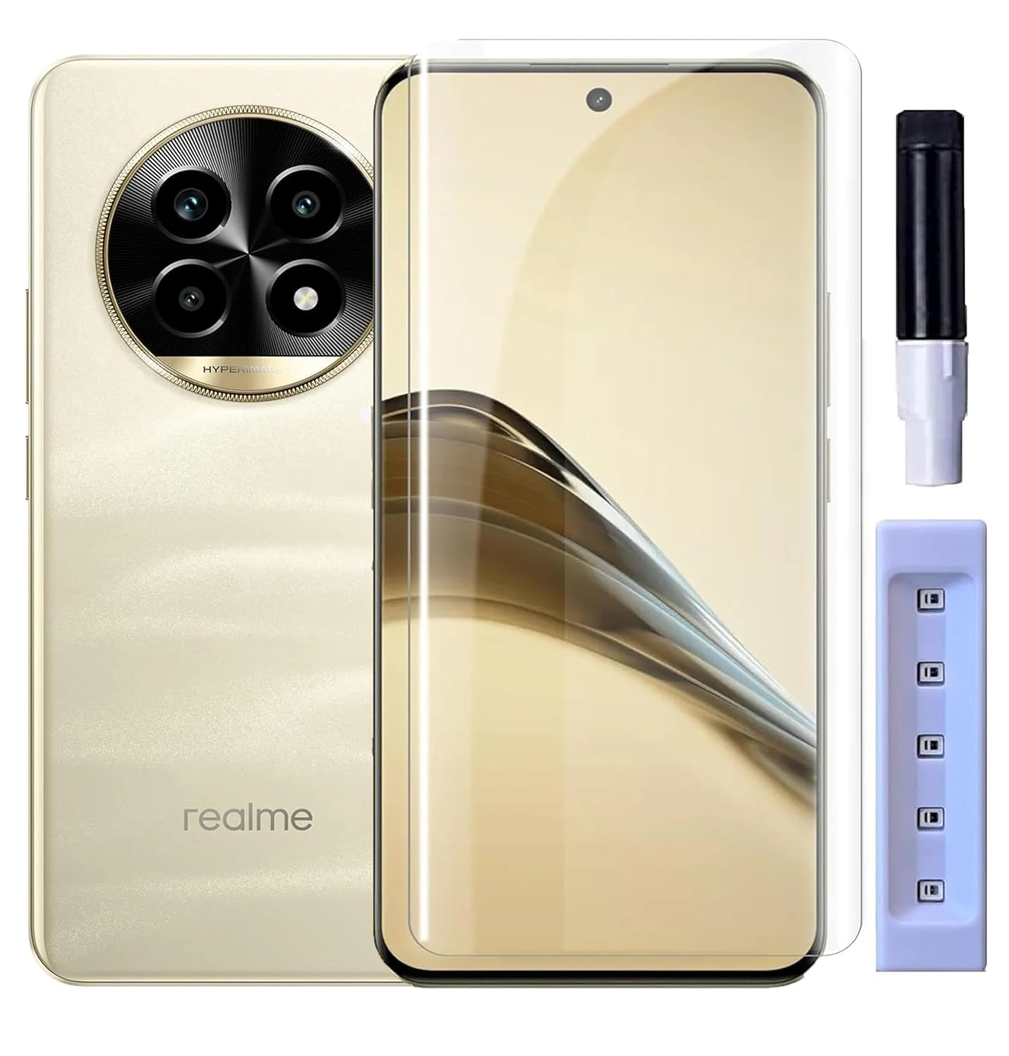DL3 Mobilak Full Glass Screen Protector For realme 13 Pro/realme 13 Pro+ Plus 5G Tempered Glass Full Glue Cover Screen Protector For Fingerprint Unlock Screen Glass Film - Clear