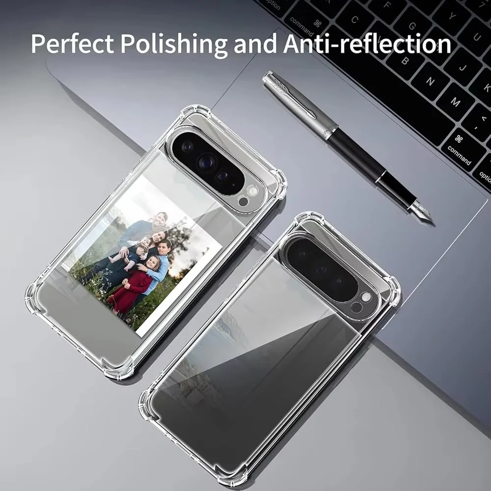 DL3 Mobilak Case Compatible with Google Pixel 9 Pro XL, Cover SiliconeTransparent TPU Gorilla Anti-shock Protector Camera Shockproof Corners - Clear