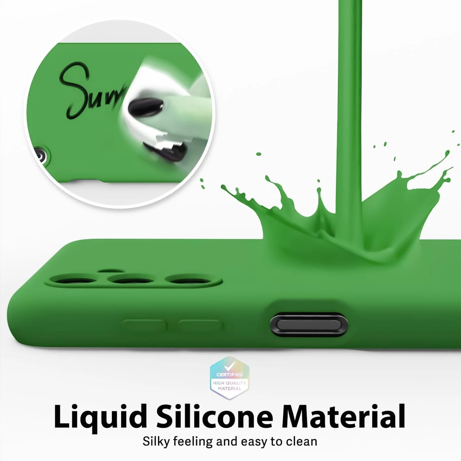 DL3 Mobilak Silicone Protective Case for Samsung Galaxy A35, Shock-absorbing protection, Scratch-resistant surface, Soft microfiber lining - Neon Green