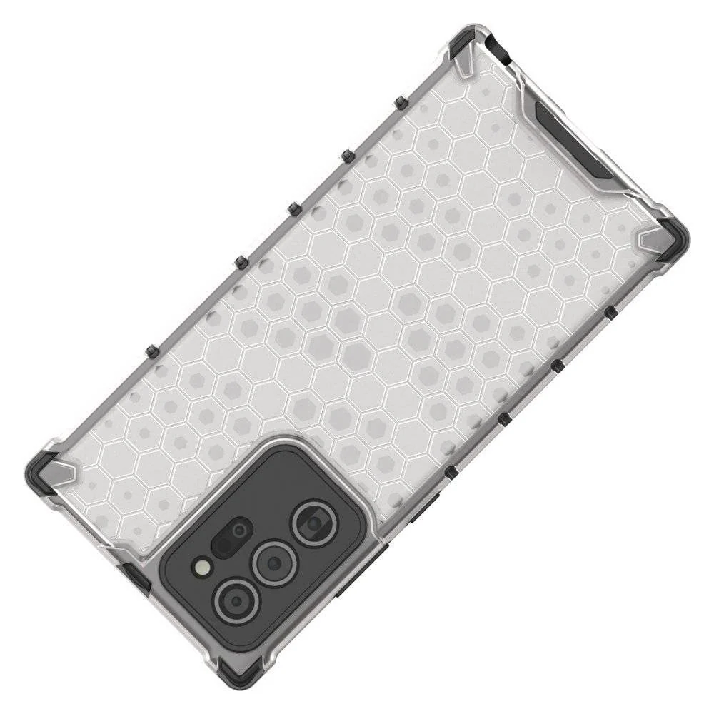 DL3 Mobilak Honeycomb Protective Case for Samsung Galaxy Note 20 5G, Shock-absorbing protection, Transparent design, Slim, lightweight profile - Clear