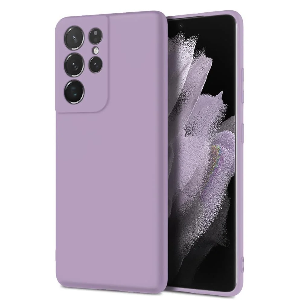 DL3 Mobilak Silicone Protective Case for Samsung Galaxy S21 Ultra 5G, Shock-absorbing protection, Scratch-resistant surface, Soft microfiber lining - Laveder