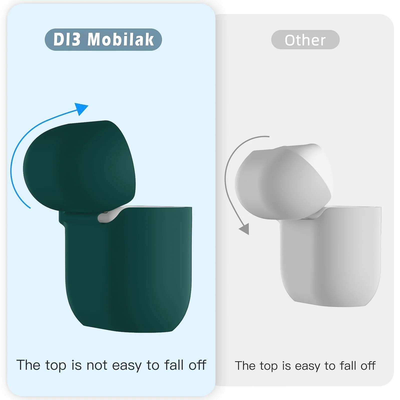 DL3 Mobilak Compatible with AirPods 4 Case (2024), Soft Silicone Full Protective Case Cover with Keychain, For Apple AirPods 4th Generation for Women Men - Green