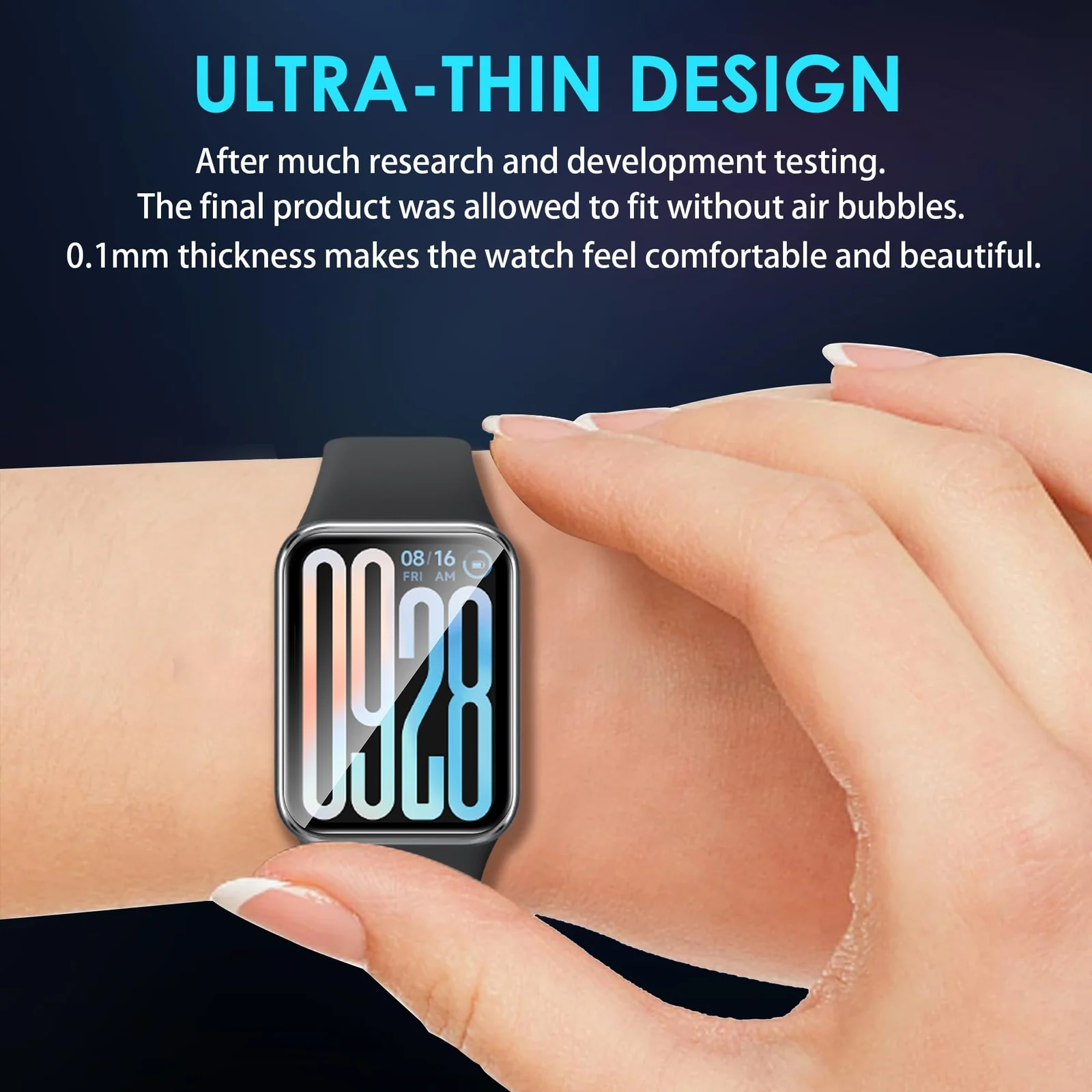 DL3 Mobilak Screen Protector For Xiaomi Smart Band 9 Pro/Xiaomi Mi Band 9 Pro, 3D Curved Soft Edge Protective Film [Anti-Scratch] [Bubble Free] [Ultra Shatterproof] [High Sensitive] (Not Glass) - Black