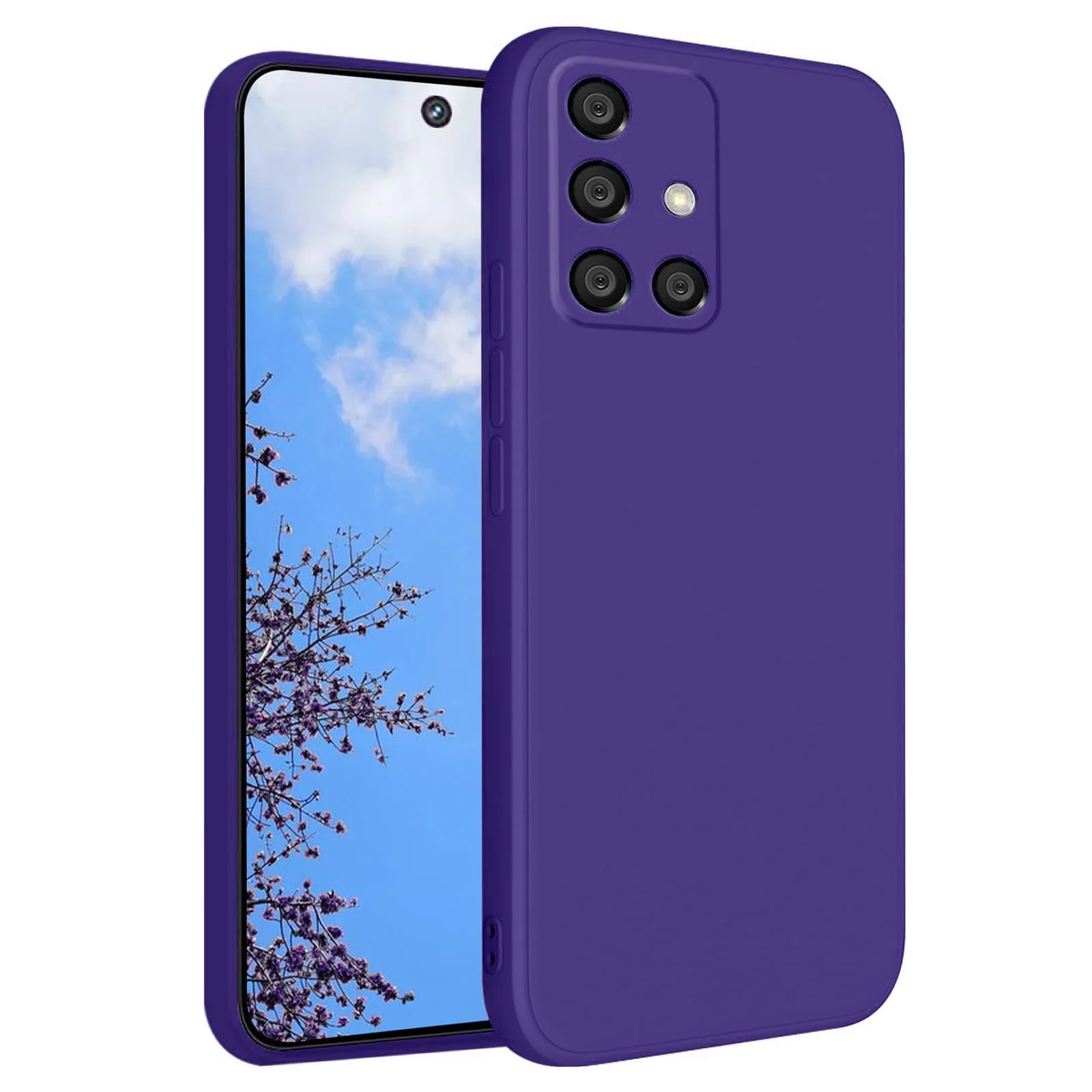 DL3 Mobilak Soft Silicone Protective Case for Samsung Galaxy A51 with Microfiber Lining and Shockproof Design - Purple