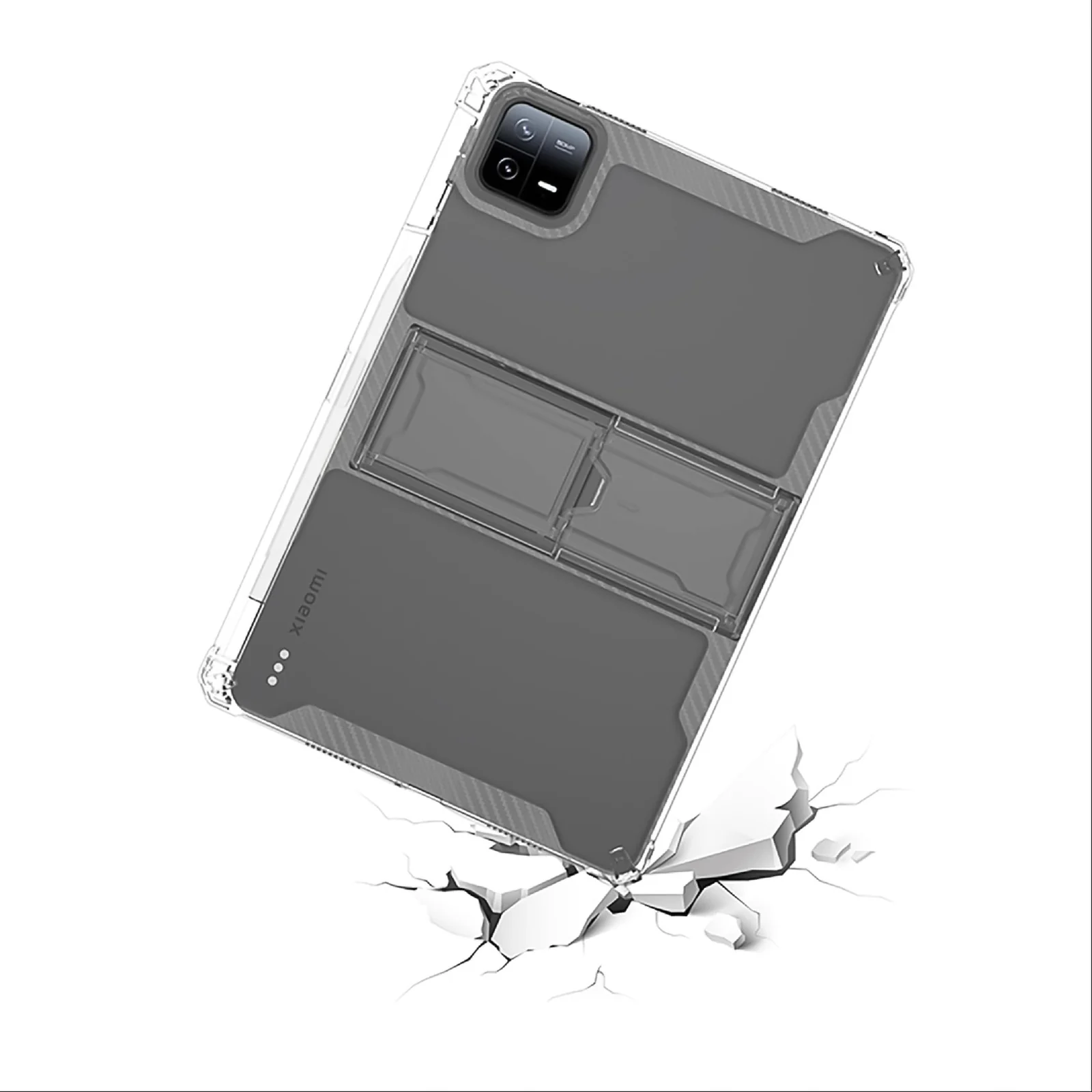 DL3 Mobilak Transparent Stand Case for Xiaomi Mi Pad 6/6 Pro (11-Inch, 2023 Model, 6th Generation) Case Shockproof, Slim Lightweight Anti-Yellowing Bumper, Kickstand Cover, with Pencil Holder - Clear