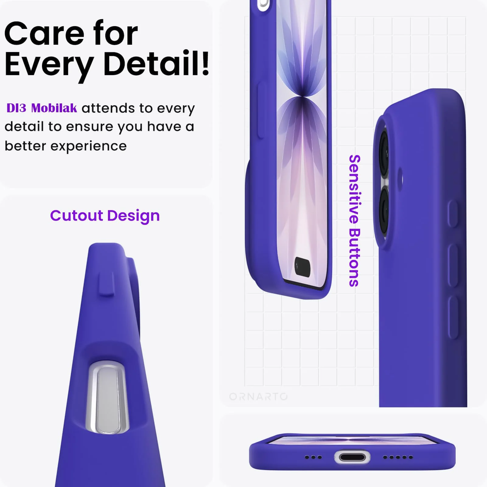 DL3 Mobilak Liquid Silicone Protective Case for iPhone 17 6.3-Inch with Microfiber Lining and Shockproof Design - Pepsi