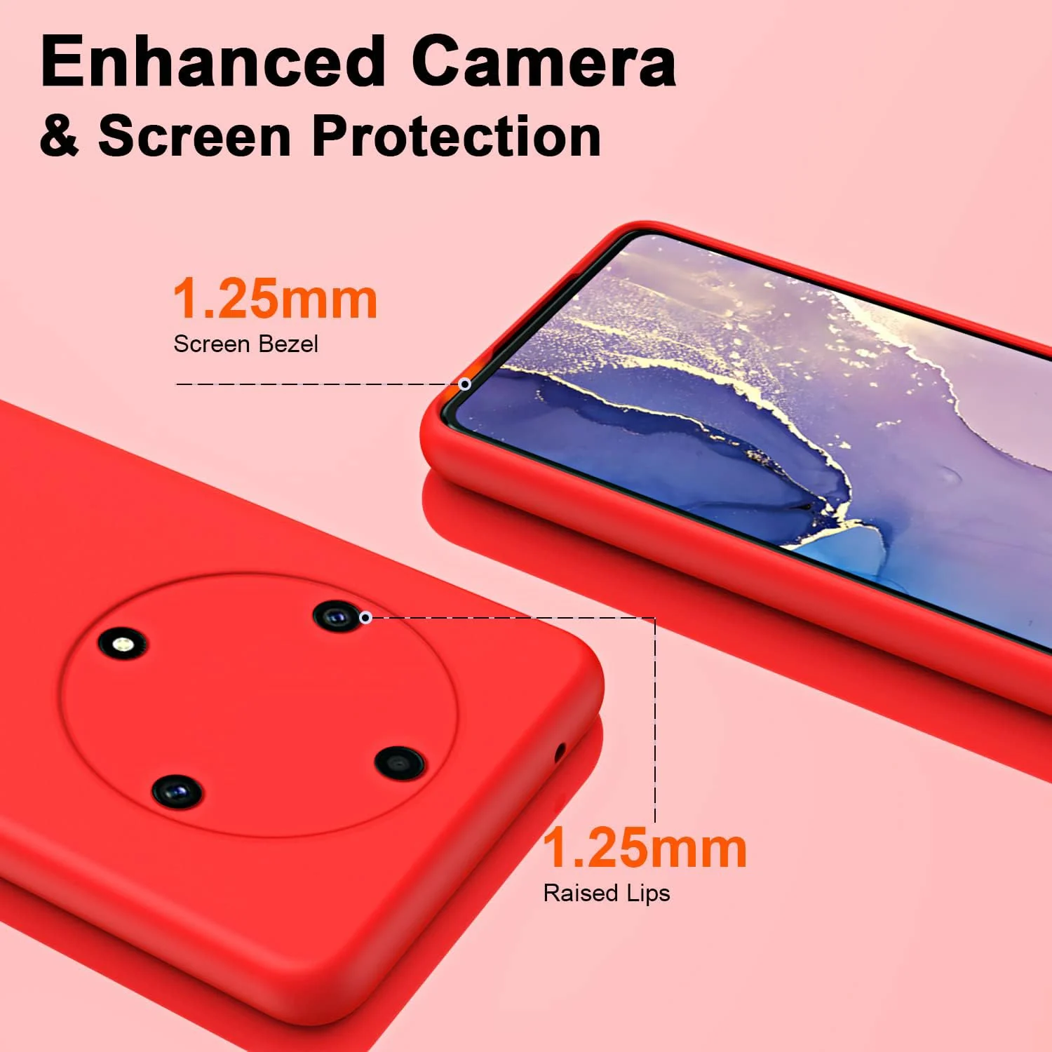 DL3 Mobilak Silicone Protective Case for Honor X9b, Shock-absorbing protection, Scratch-resistant surface, Soft microfiber lining - Red