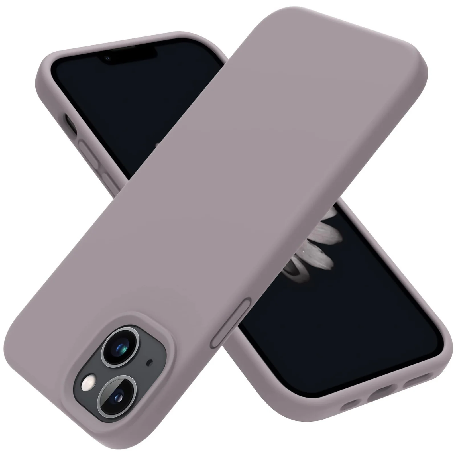 DL3 Mobilak Liquid Silicone Case for iPhone 15, Supports wireless charging, Shock-absorbing protection, Anti-fingerprint finish - Lavender Pink