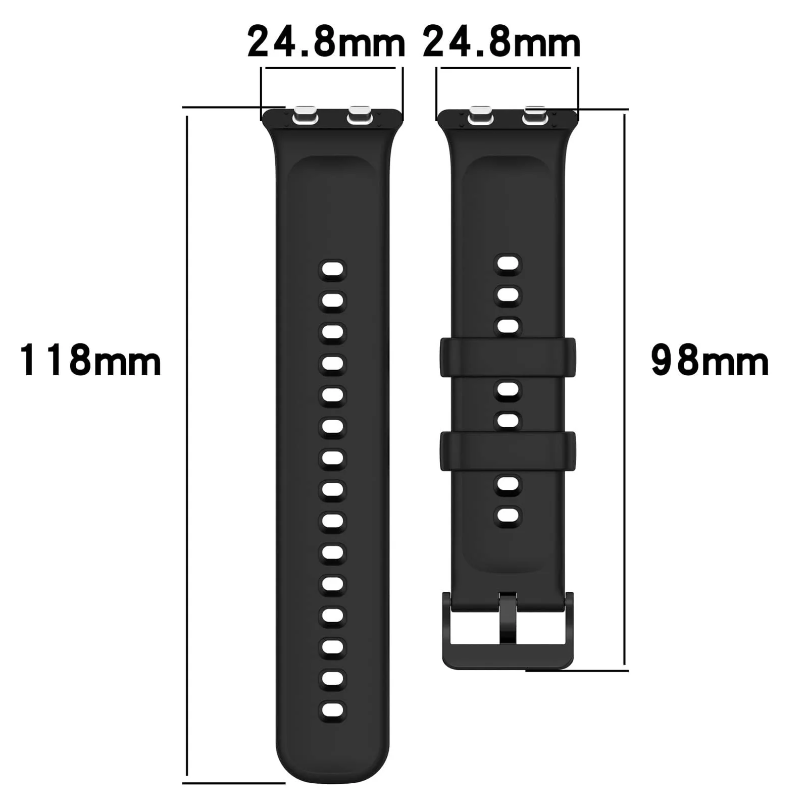 DL3 Mobilak Silicone Strap for OPPO Watch 3, [Breathable] Soft Silicone Replacement Strap for Men and Women, Pin Buckle Design, for OPPO Watch3 - Black