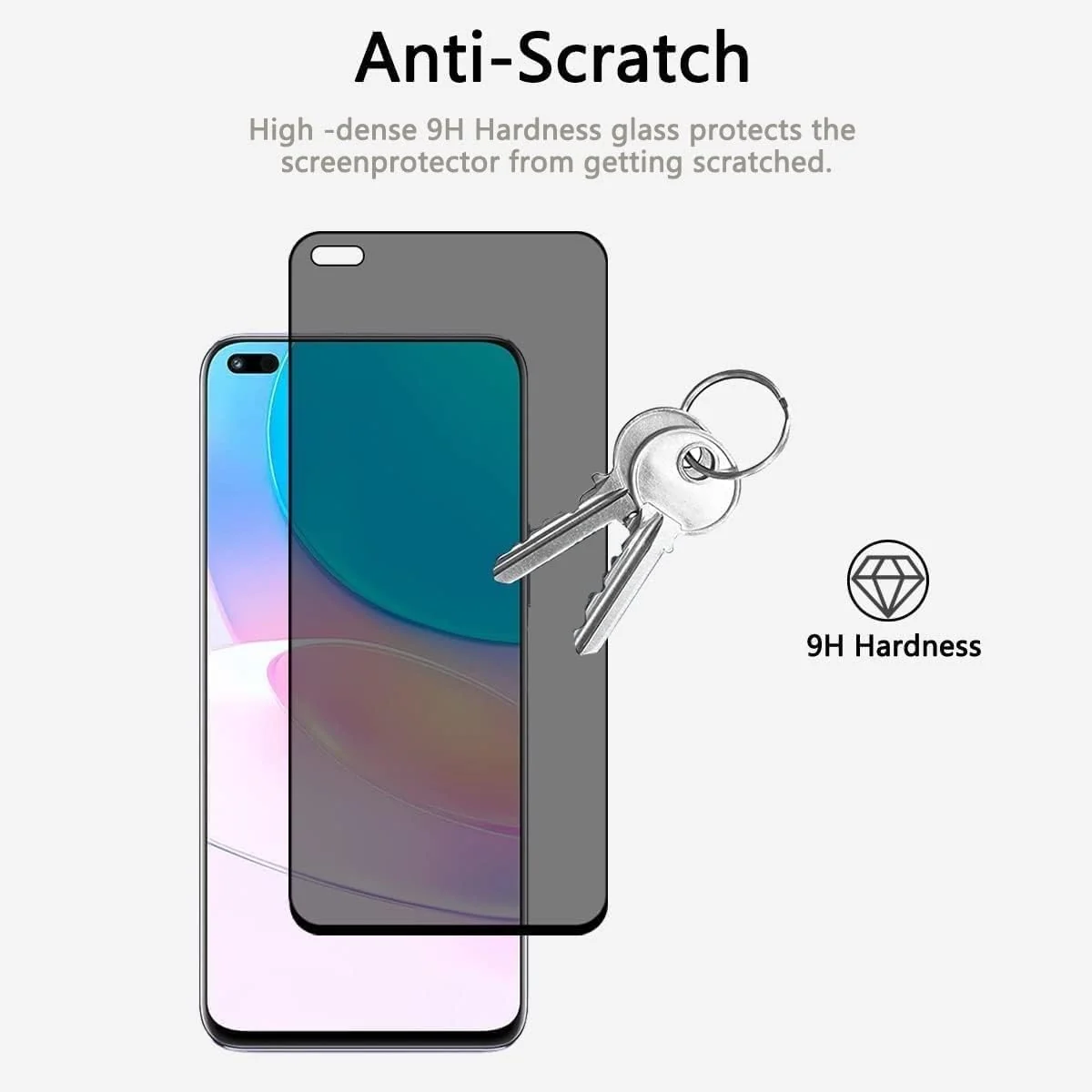 DL3 Mobilak Honor 50 Lite Privacy Screen Protector, Anti-Spy 9H Hardness Tempered Glass Film [Case Friendly] [Bubble Free] - Black