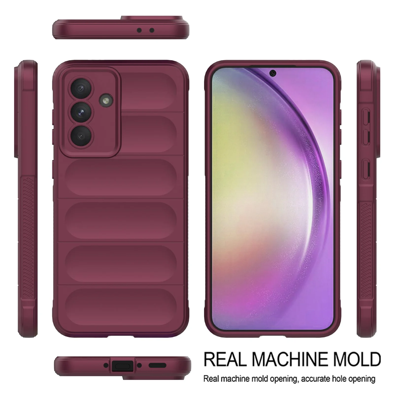 DL3 Mobilak Flexible Silicone and TPU Protective Case with Camera Protection for Samsung Galaxy A36 | Samsung Galaxy A56 - Wine Red