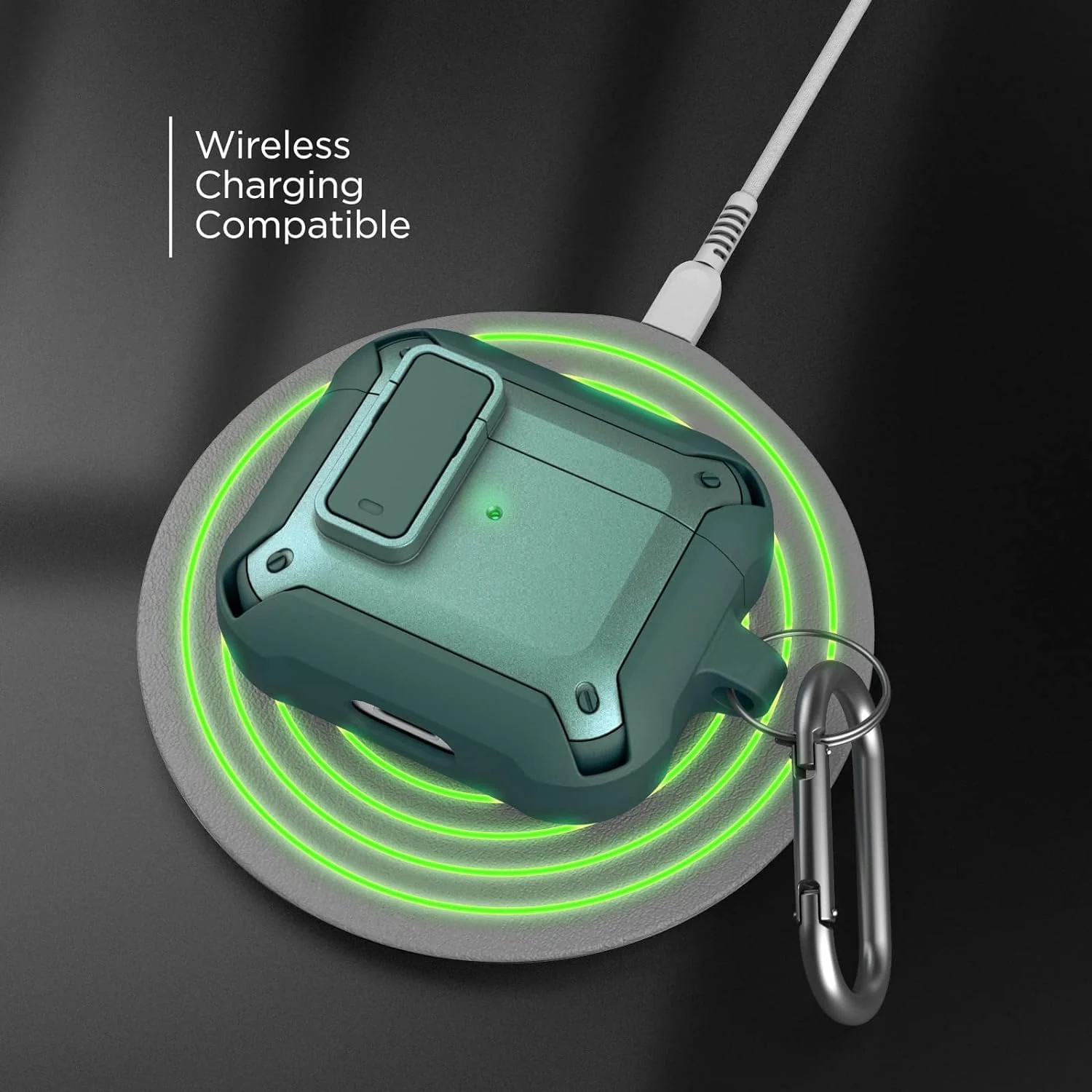 DL3 Mobilak Case for Airpod Pro Case Cover with Lock, Compatible with AirPods Pro 2nd Generation/1st Generation Case (2023/2022/2019), Shockproof Cover for AirPods Pro 2 Case Men Women - Green