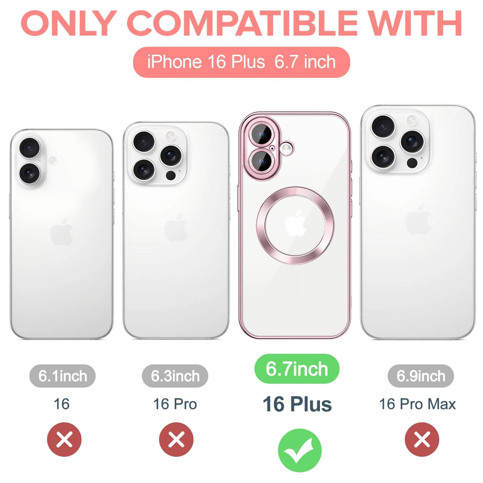 DL3 Mobilak Plated-Edge TPU Protective Case with Camera Protection for iPhone 16 Plus - Pink