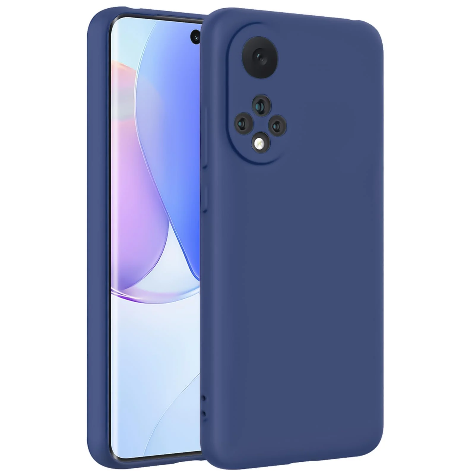 DL3 Mobilak Soft Silicone Protective Case for Honor 50 / Huawei Nova 9 with Microfiber Lining and Shockproof Design - Blue 1
