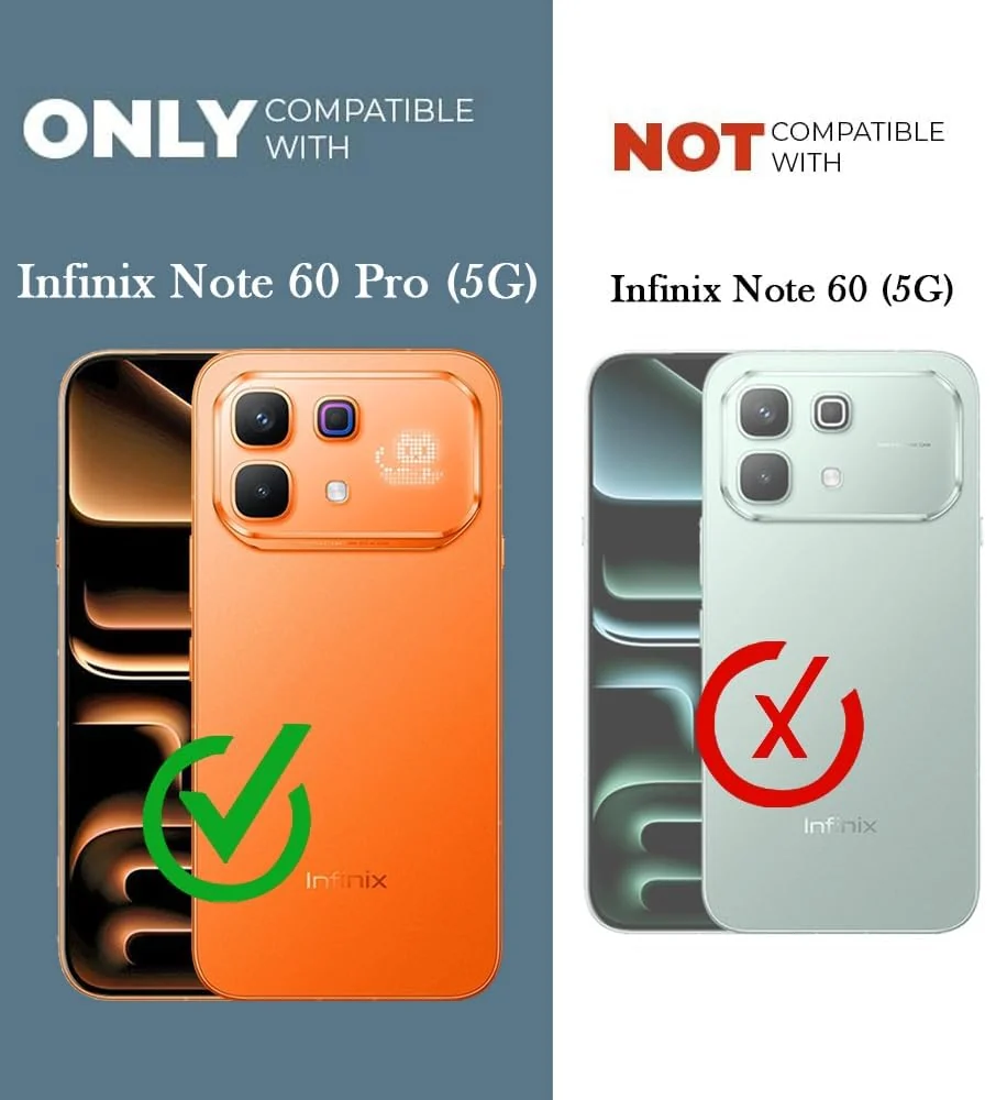 DL3 Mobilak Clear TPU Case for Infinix Note 60 Pro 5G, Camera protection, Shock-absorbing protection, Scratch-resistant surface - Black