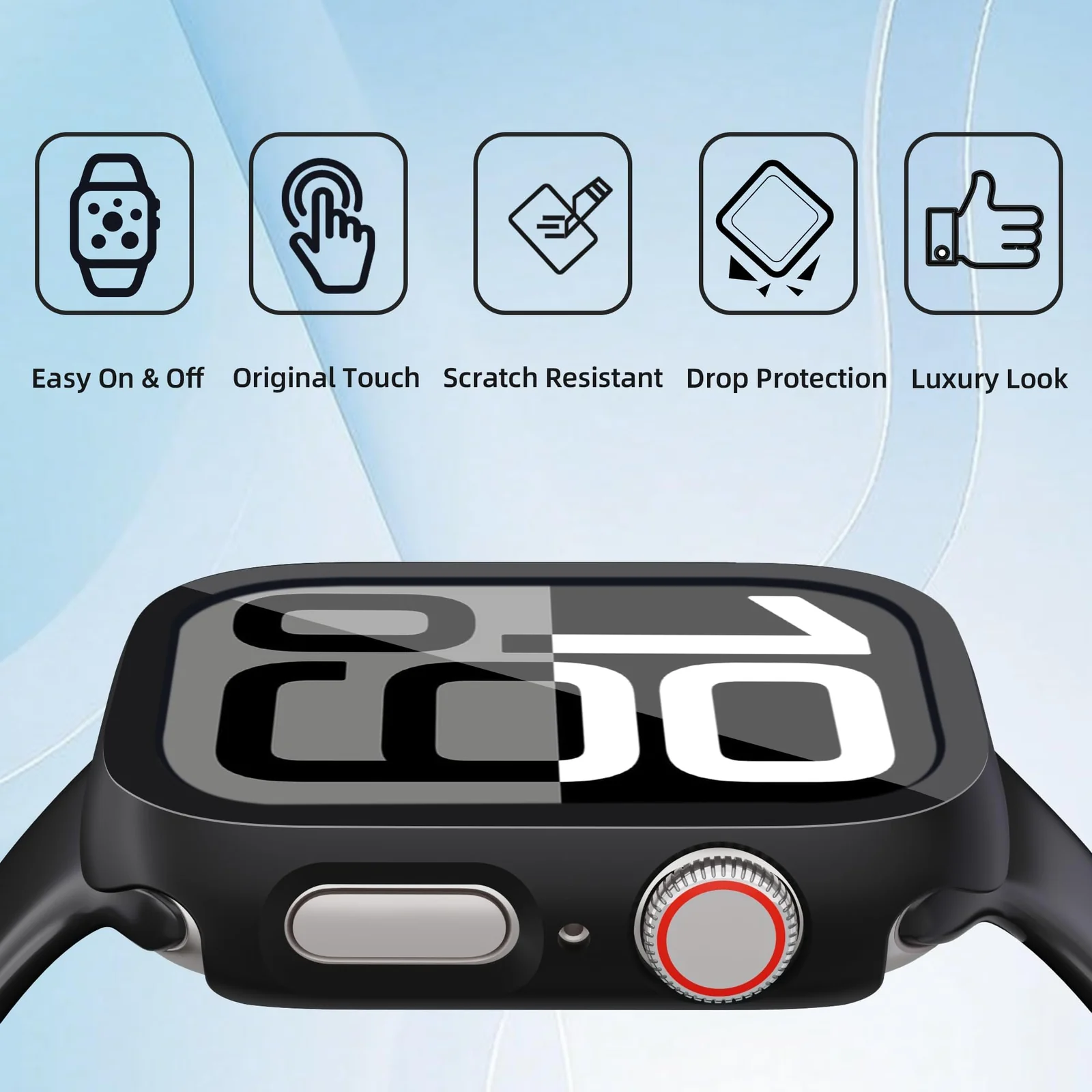 DL3 Mobilak [NO Screen Protector] Bumper Case for Apple Watch Series 10 46mm, Slim Thin Shockproof Bumper Cover, Hard PC Protective Frame All-Around Edge for iWatch 10 46 mm Accessories - Black