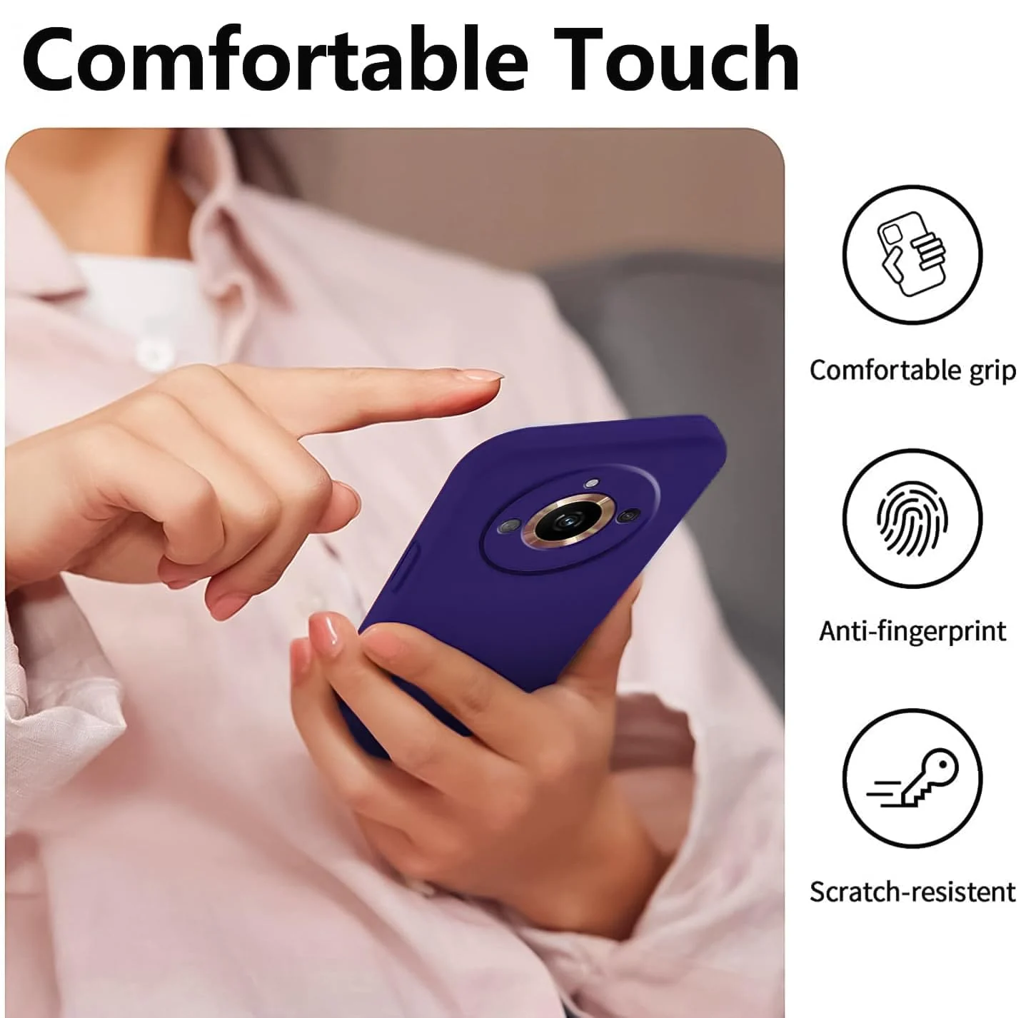 DL3 Mobilak Liquid Silicone Protective Case for realme 11 Pro / realme 11 Pro+ Plus 5G with Microfiber Lining and Shockproof Design - Purple