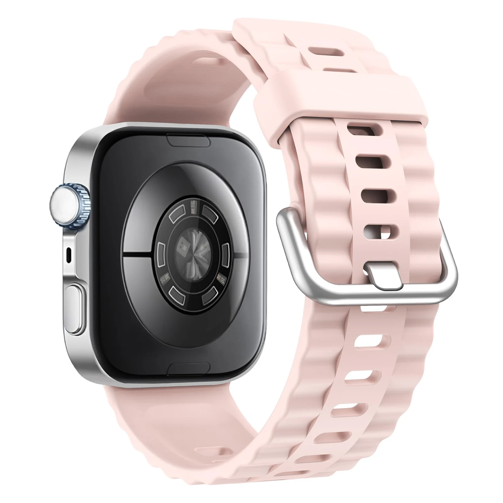 DL3 Mobilak Wavy Texture Sports Wristbands for Huawei Watch Fit 4/Fit 4 Pro/Fit 3 Strap, Breathable Silicone Wristband Strap Watch Strap Bracelet for Huawei Watch Fit 4 Pro/Fit4/3 - Light Pink