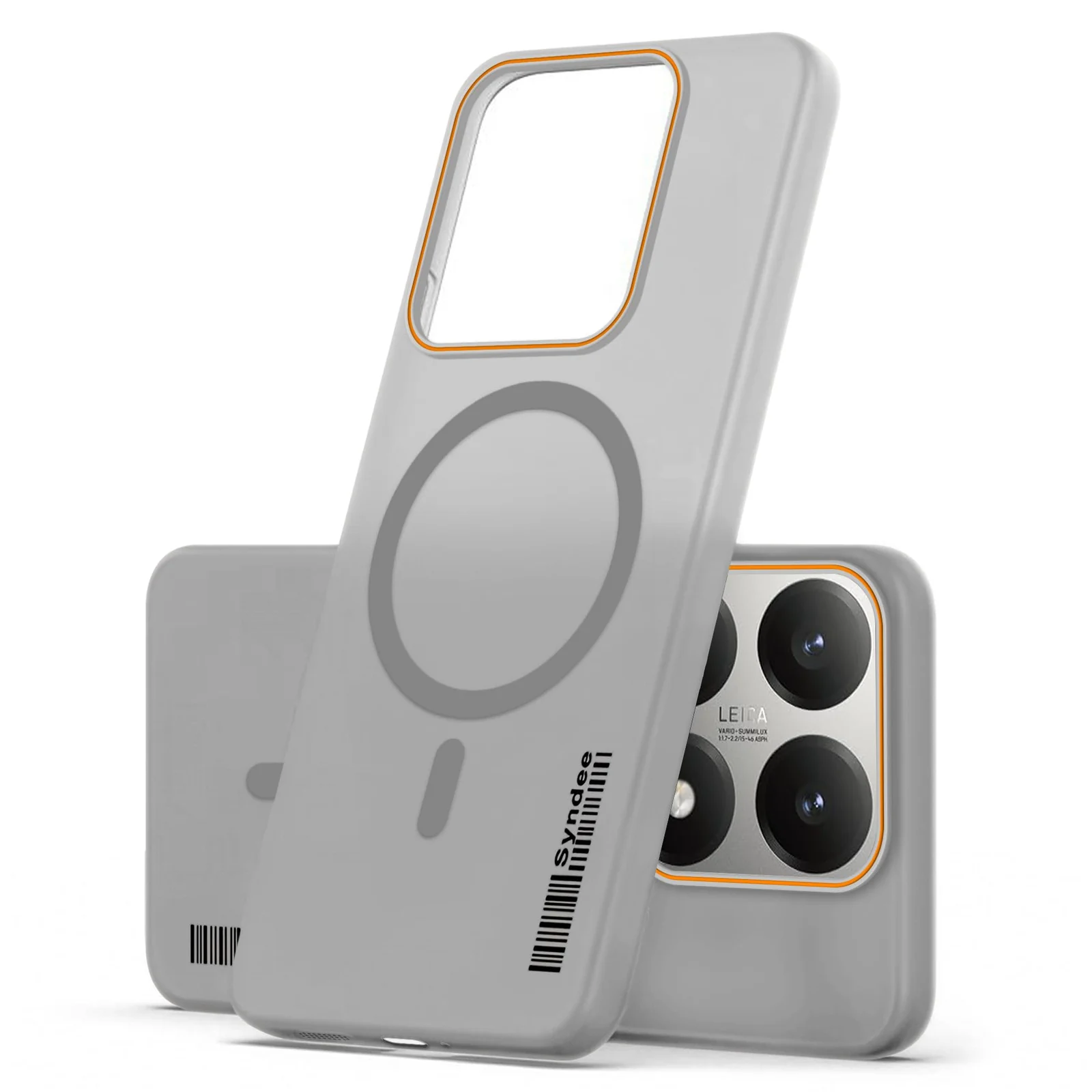 DL3 Mobilak Translucent Matte Case for Xiaomi 15T, Compatible with MagSafe accessories, Shock-absorbing protection, Integrated ring holder - Gray