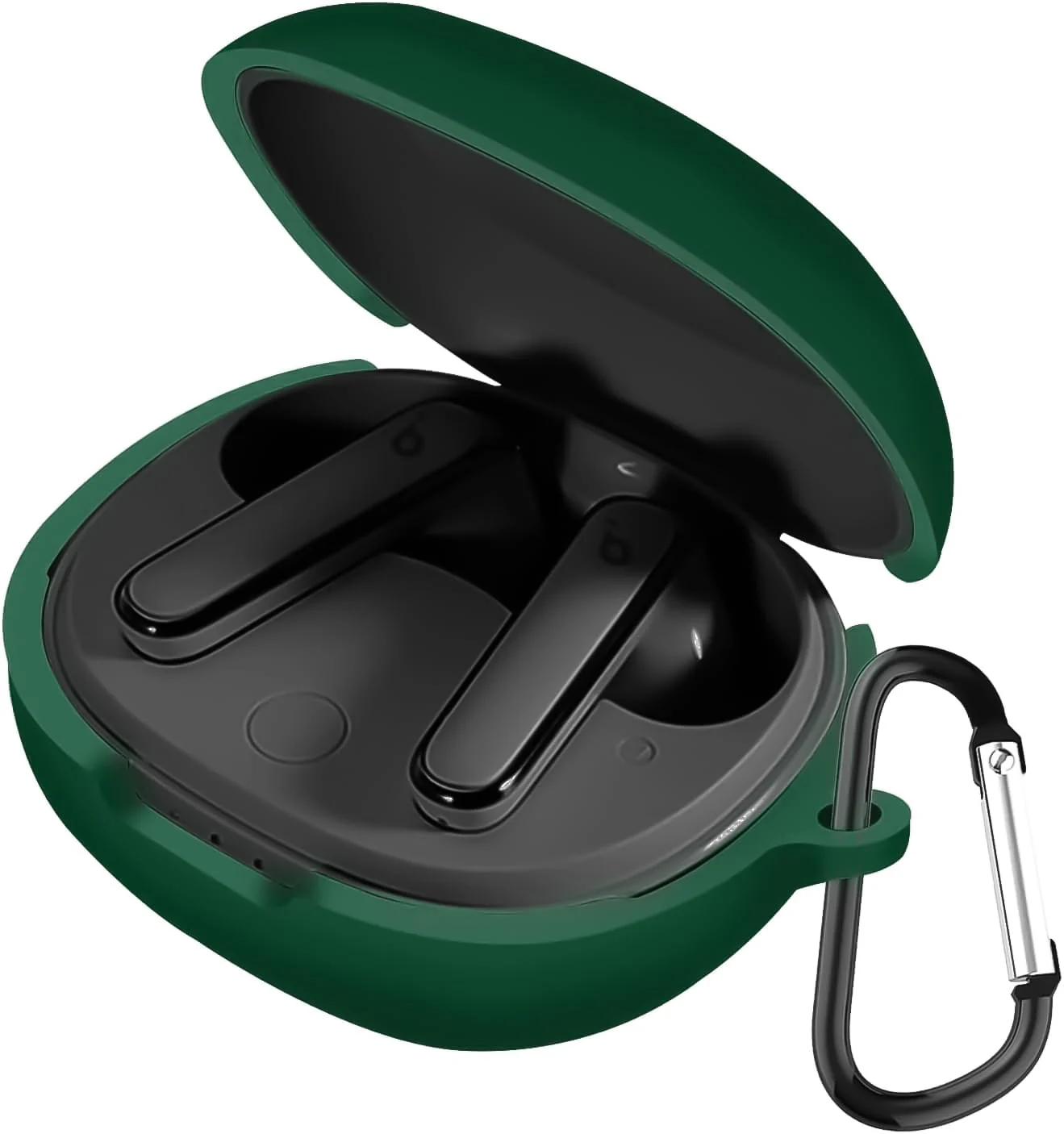 DL3 Mobilak Silicone Case Compatible with Soundcore Life P3 Earbuds, Soft Silicone Protective Case Cover, Shockproof Sleeve with Carabiner - Green