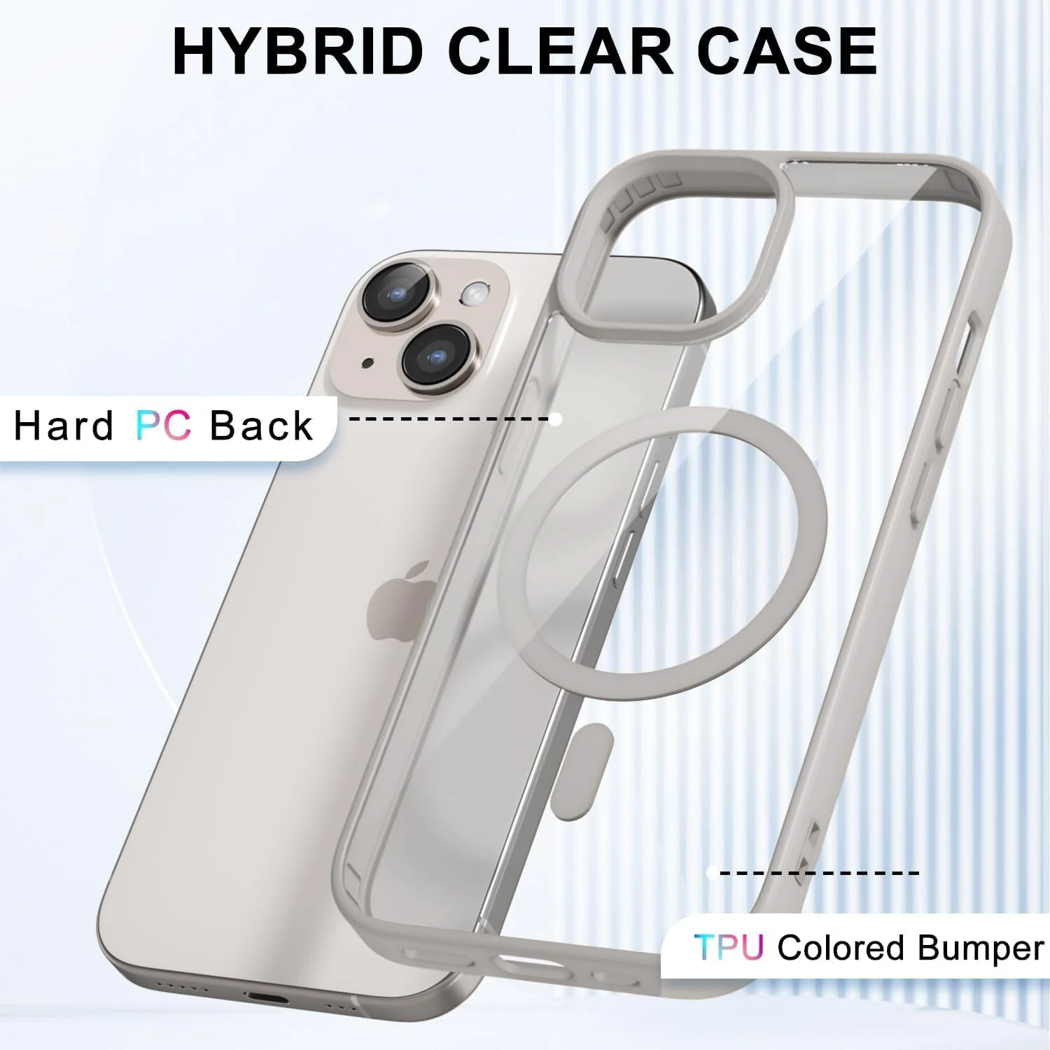 DL3 Mobilak Clear MagSafe-Compatible Magnetic Case for iPhone 11 (6.1 Inch) with Camera Protection and Military-Grade Protection - Titanium