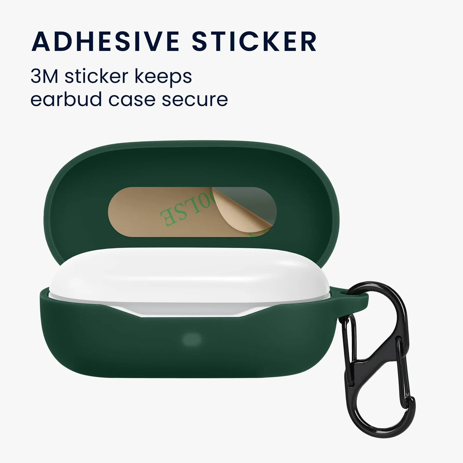 DL3 Mobilak Silicone Case Compatible with Huawei Freebuds SE Earbuds, Soft Silicone Protective Case Cover, Shockproof Sleeve with Carabiner - Green