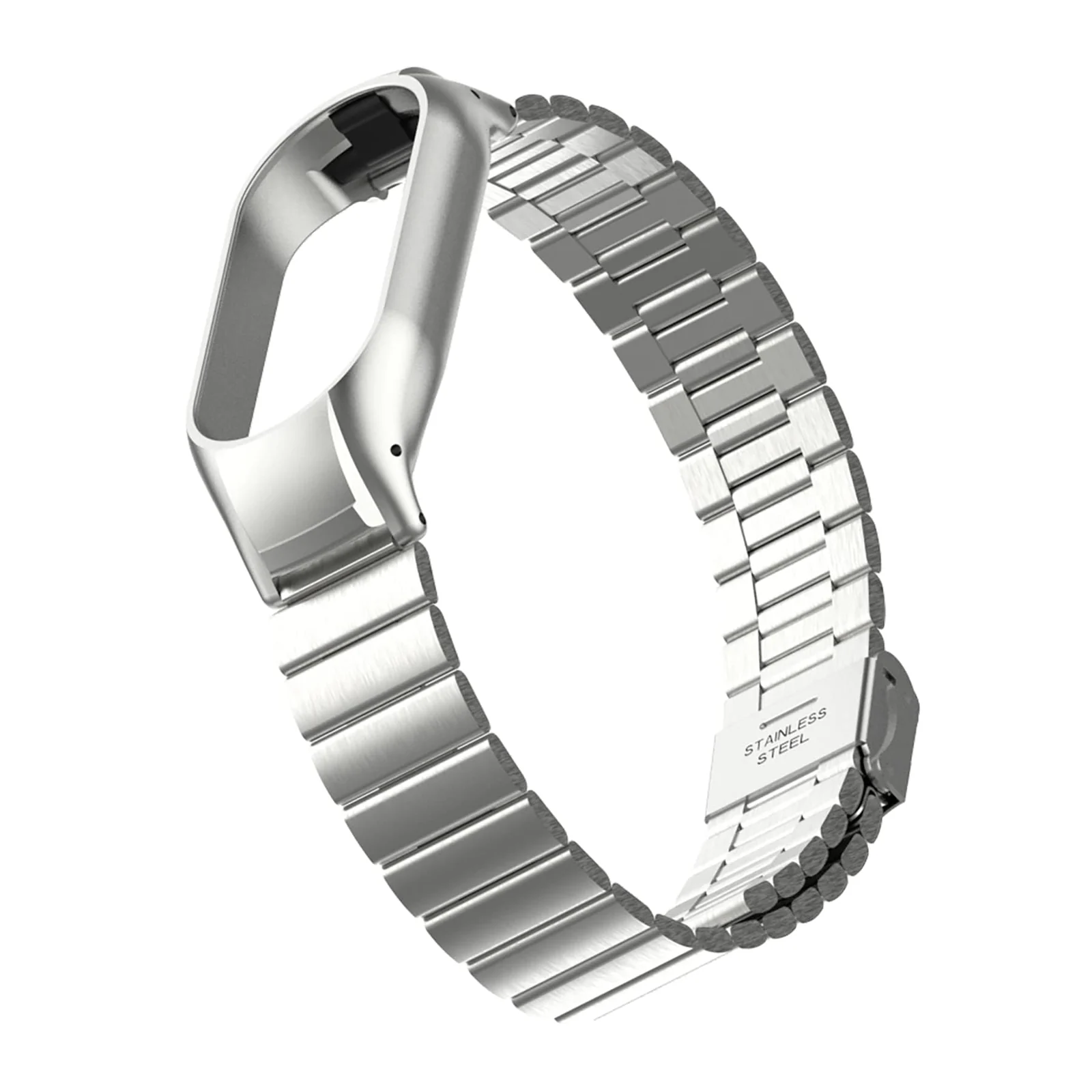 DL3 Mobilak Mi Band 6 Mi Band 5 Strap for Xiaomi Mi Band 5 6, Stainless Steel Watch Band Metal Replacement Bracelet Wristband for M5 M6 - Silver