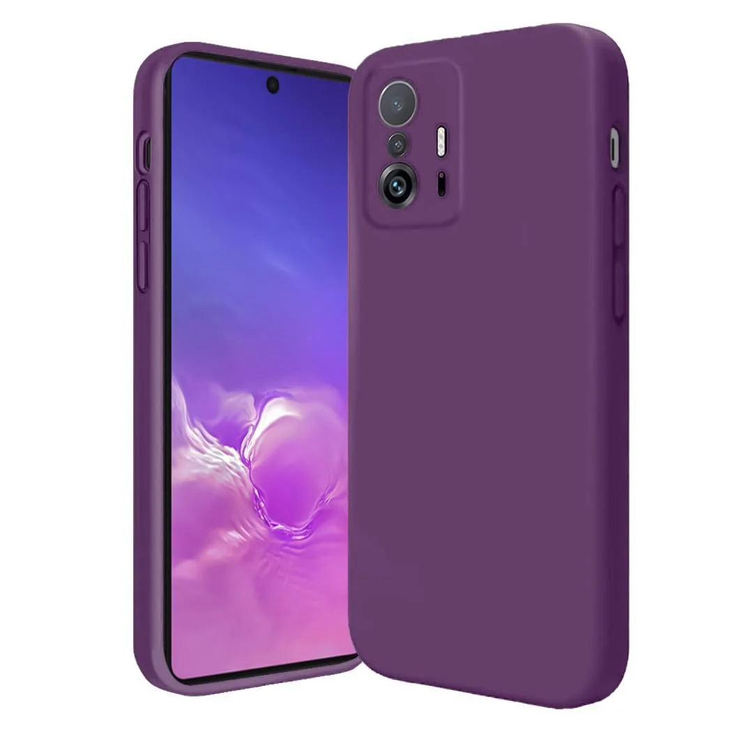 DL3 Mobilak Xiaomi 11T / Xiaomi 11 T Pro Case, Soft Flexible Silicone Gel Rubber Bumper Cover, Full Body Shockproof Protective Phone Case - Violet