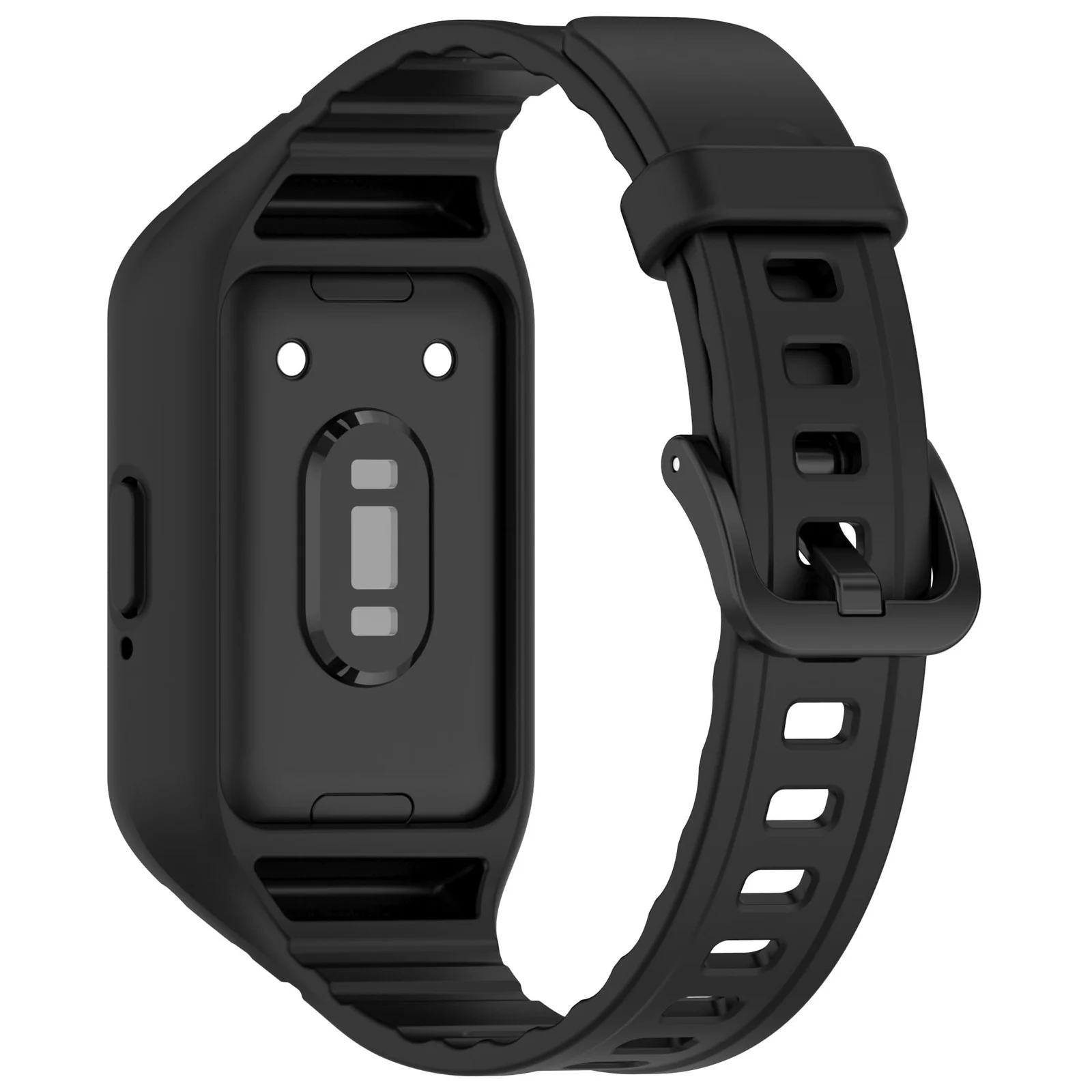 DL3 Mobilak Strap Compatible with Samsung Galaxy Fit 3 SM-R390, Silicone Sport Band Replacement Watchband with Bumper Case for Samsung Galaxy Fit 3, Adjustable Wristband - Black