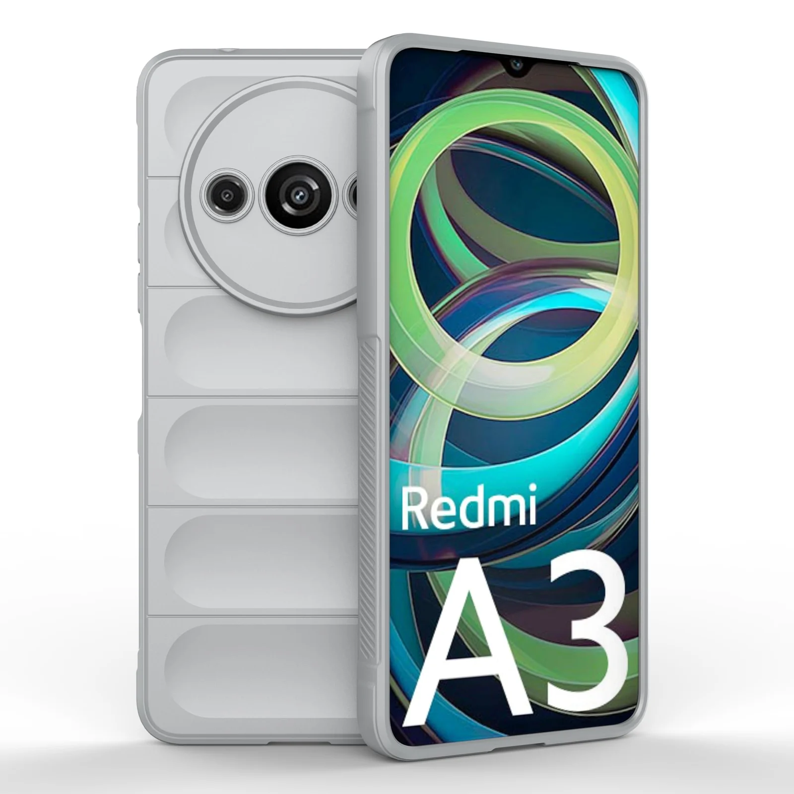 DL3 Mobilak Soft Silicone Protective Case for Xiaomi Redmi A3 with Camera Protection and Shockproof Design - Gray