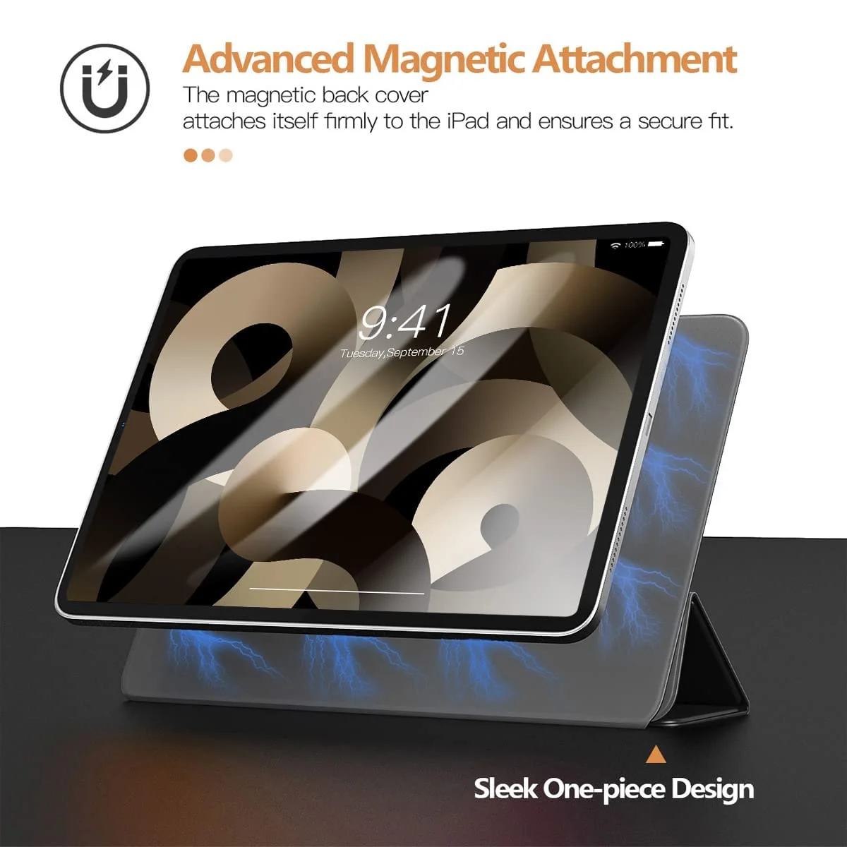DL3 Mobilak Case Magnetic Case for iPad Pro 11 Inch case (2022/2021/2020 Model, 4th/3rd/2nd Generation), Slim Smart Magnetic Back, Auto Wake/Sleep for iPad Air 2022/2020 Case (iPad Air 5/4) - Black