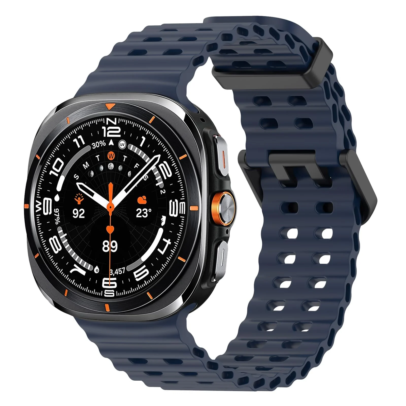 DL3 Mobilak Sport Band Compatible with Samsung Galaxy Watch Ultra Band 47mm Women Men, Breathable Soft Silicone Waterproof Watch Strap Accessories for Samsung Watch 7 Ultra Bands - Midnight Blue