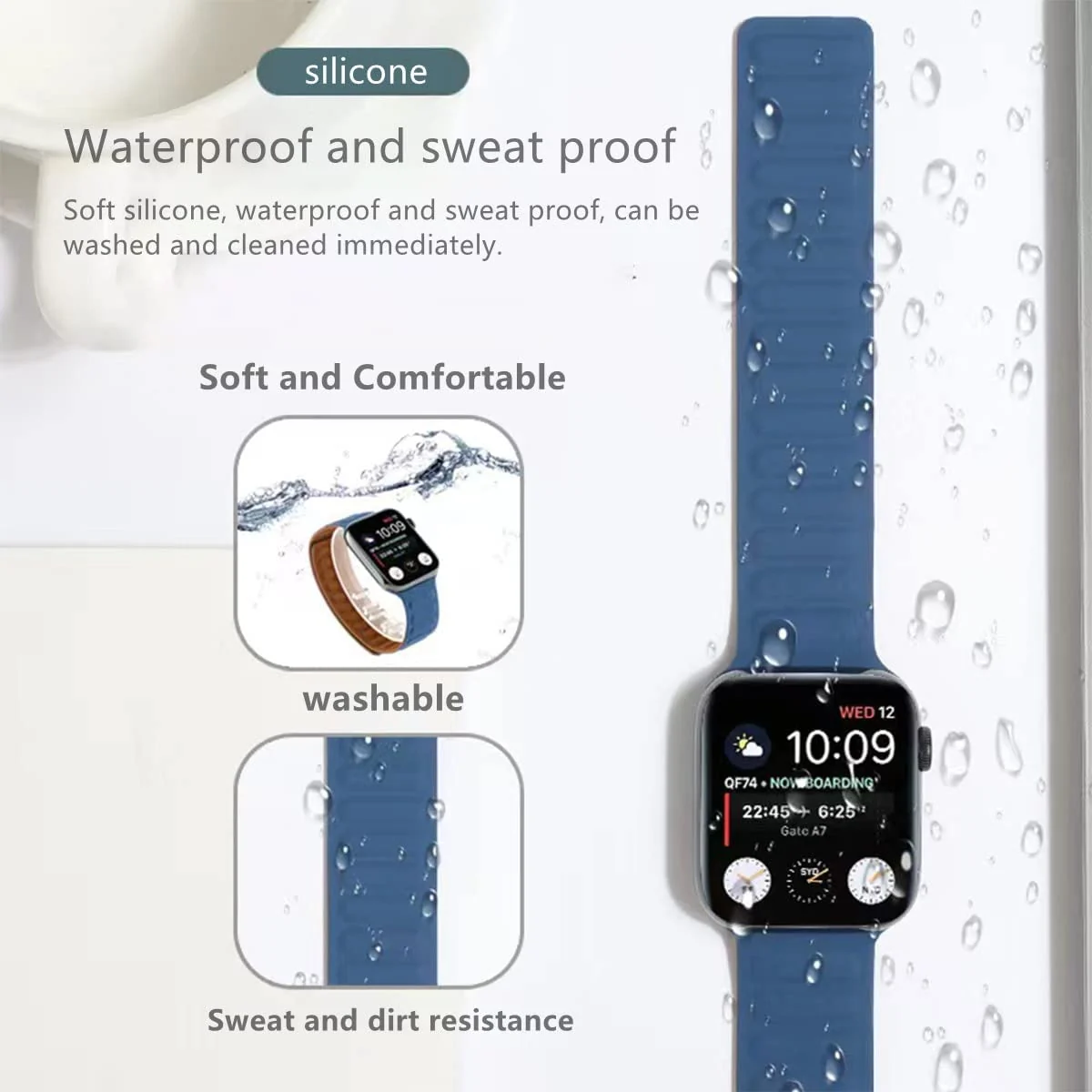 DL3 Mobilak Silicone Straps Compatible with Apple Watch Ultra Strap 49mm 46mm 45mm 44mm 42mm, Loop Band with Strong Magnetic Closure Designed for iWatch Ultra Ultra 2 Series 11 10 9 8 7 6 5 4 3 2 1 SE - Lime
