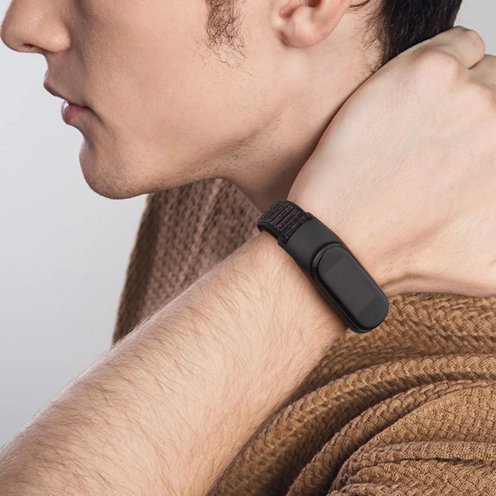 DL3 Mobilak Nylon Sport Band Compatible with Xiaomi Mi Band 7/Mi Band 6/Mi Band 5/Mi Band 4/Mi Band 3/Amazfit Band 5 for Women Men, Soft Adjustable Breathable Sport Loop Watch Strap - Official Black