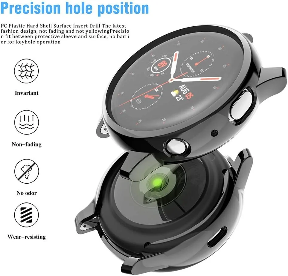 DL3 Mobilak Case Compatible with Samsung Galaxy Watch Active 2 44mm Case All-Around Screen Protector Watch Soft TPU Shockproof Cover Slim Guard Thin Bumper Shell Protector - Black