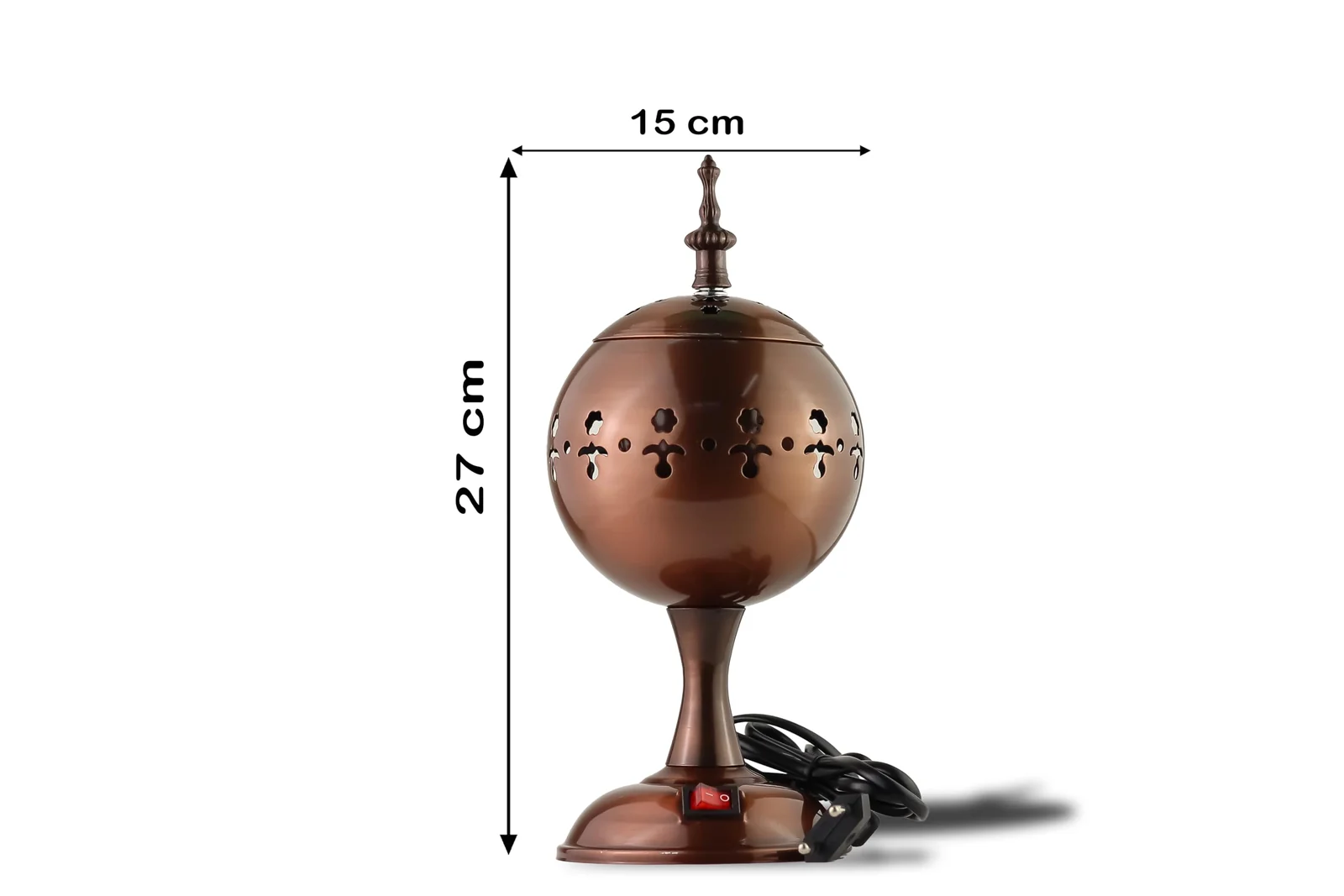 Mobigon Arabian Electric Incense Burners metal Vintage Arabic Burner, Middle Eastern Incense Holder- Electric Incense Burner Bakhoor Suitable For Arabian Oud, Home, Hotel Decor - G. DArk Brown