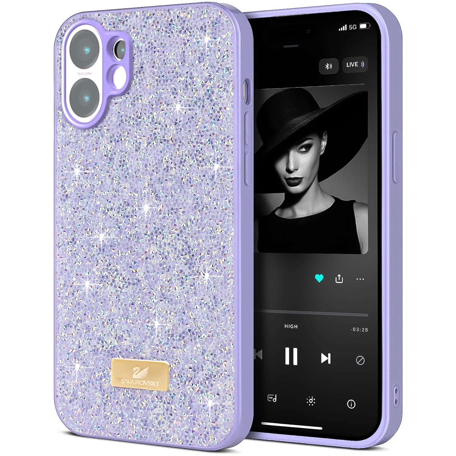 5.5 — DL3 Mobilak Glitter Rhinestone Protective Case for vivo V60 5G with Shockproof Design