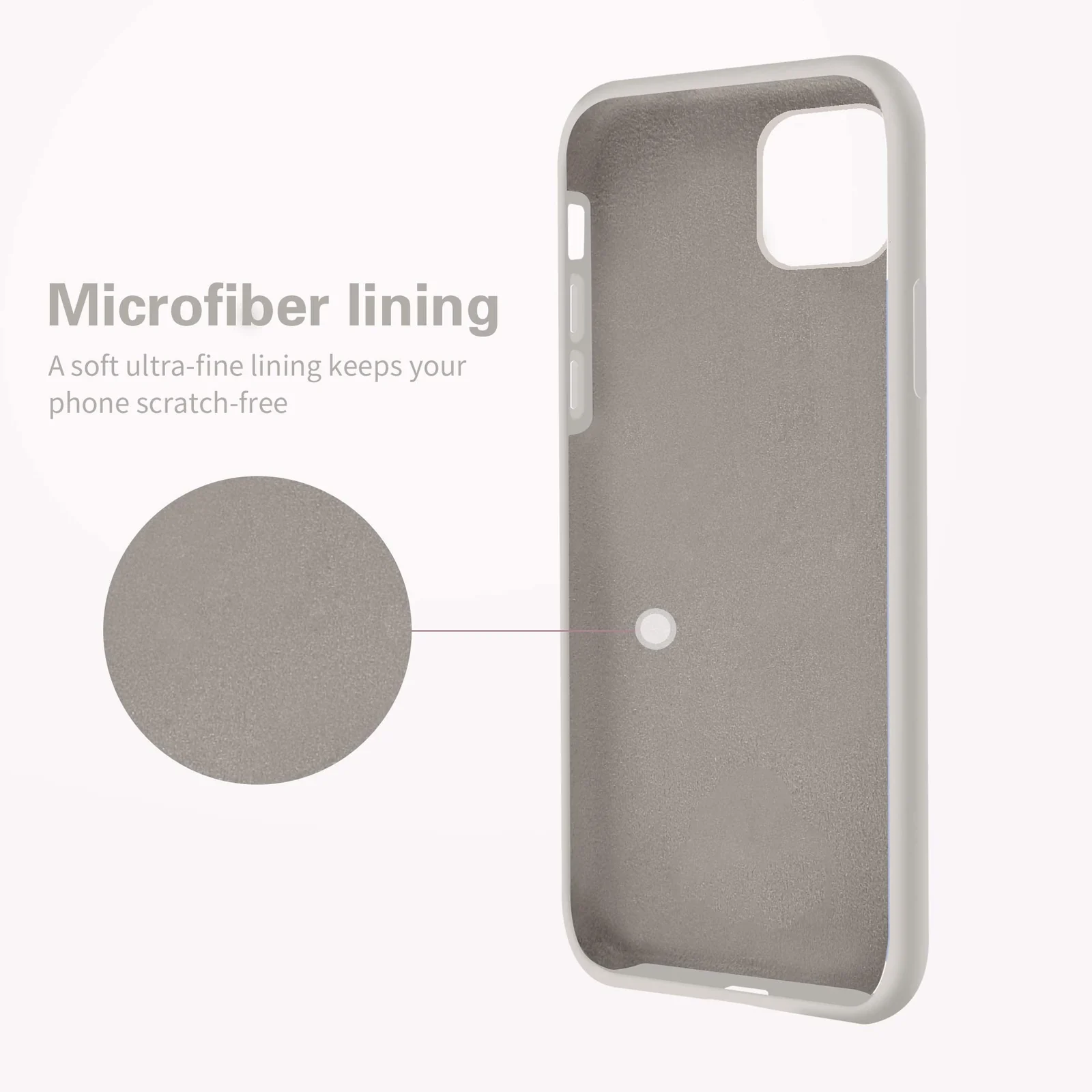 DL3 Mobilak Liquid Silicone Protective Case for iPhone 11 (6.1 Inch) with Camera Protection and Microfiber Lining - Stone