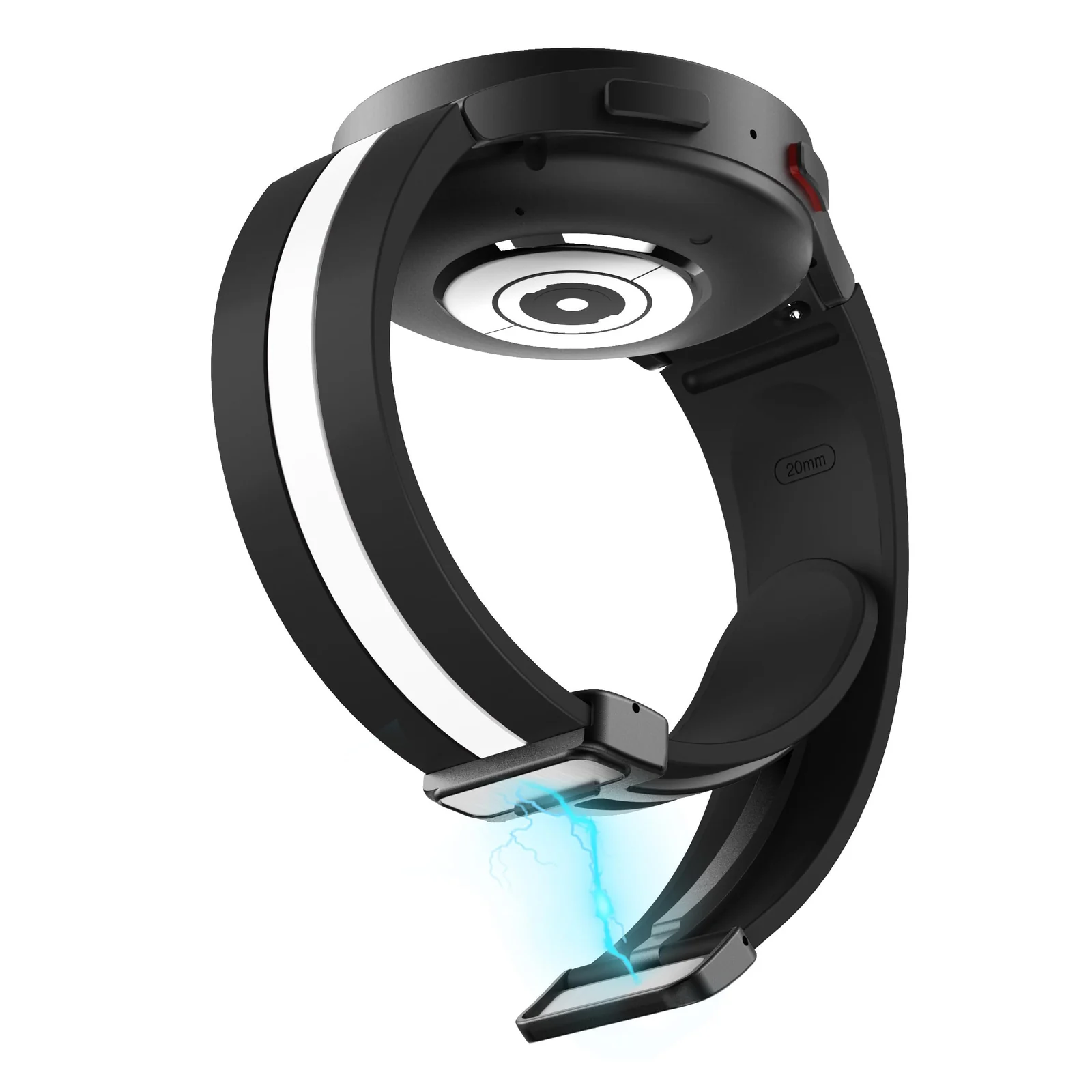 DL3 Mobilak 22MM Silicone Band Magnetic Clasp Strap For Xiaomi Redmi Watch 5 Active/5 Lite/Compatible with Samsung Galaxy Watch 46mm/Watch 3 45mm/Gear S3/Huawei watch (GT6 GT5 GT4 GT3 (A. ) - A.Black White