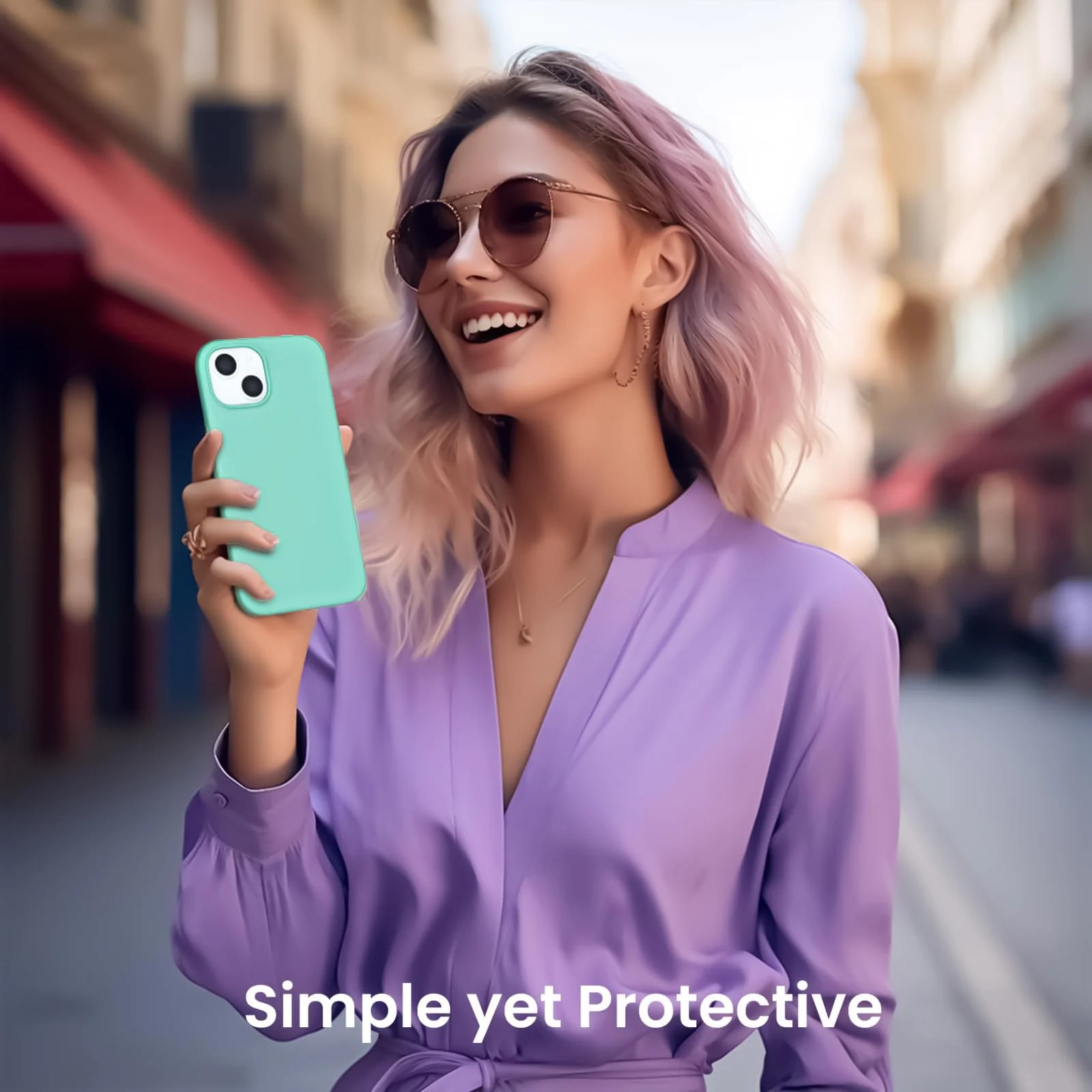 DL3 Mobilak Compatible with iPhone 15 Case 6.1, Slim Liquid Silicone 3 Layers Full Covered Soft Gel Rubber Phone Case Protective Cover 6.1 Inch - Turquoise