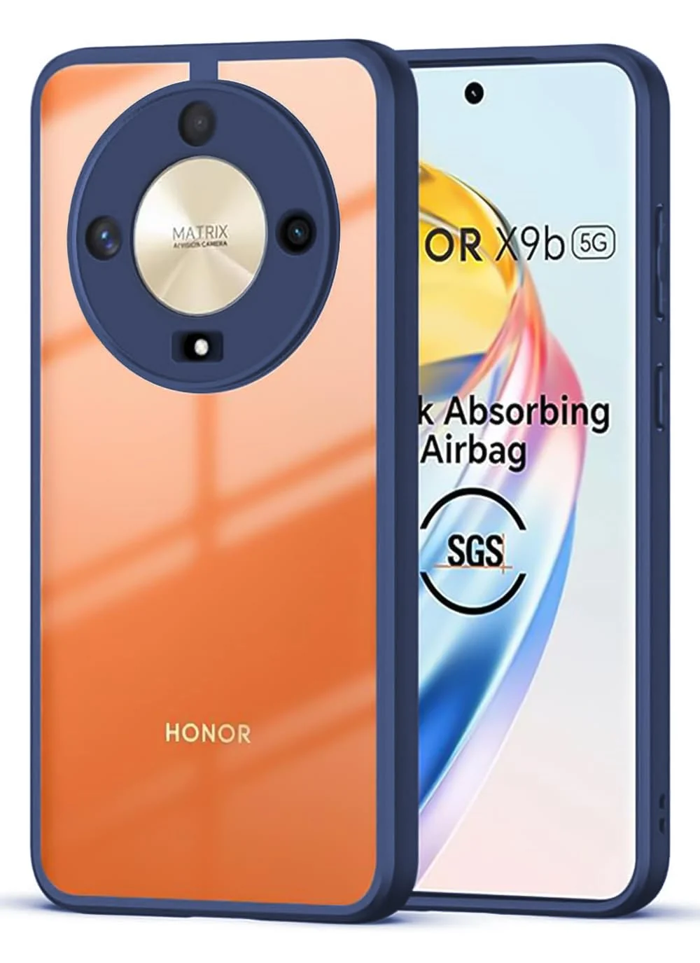 DL3 Mobilak Compatible with Honor X9b | Honor Magic 6 Lite | X50 Case Transparent, Military-Grade Shockproof Anti-Yellowing, Slim Protective Phone Case Full Bumper Cover With Camera Protective - Blue