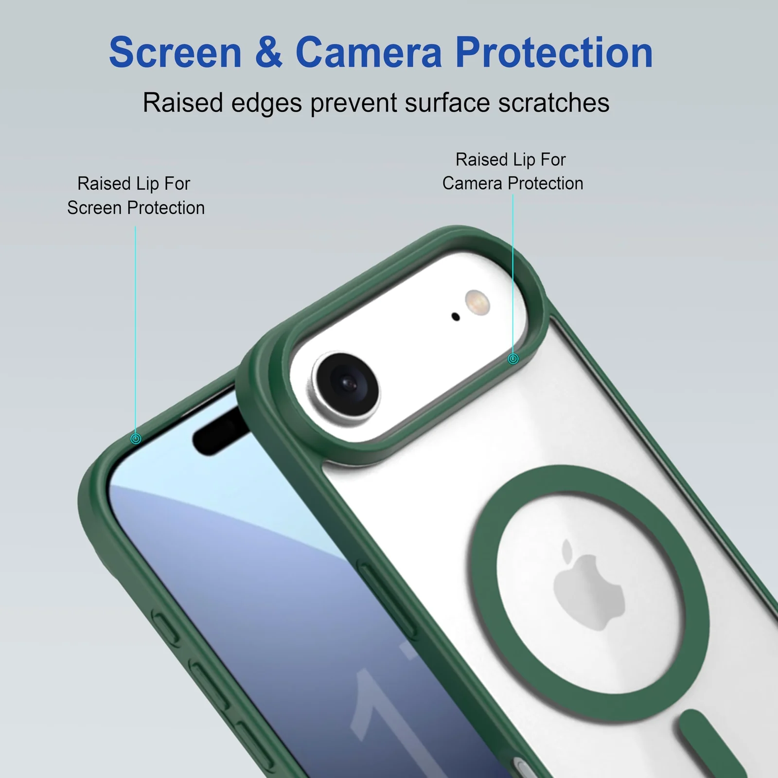 DL3 Mobilak Translucent Matte Case for iPhone 17 Pro Max 6.9-Inch Compatible with, Compatible with MagSafe accessories, Shock-absorbing protection, Scratch-resistant surface - Green