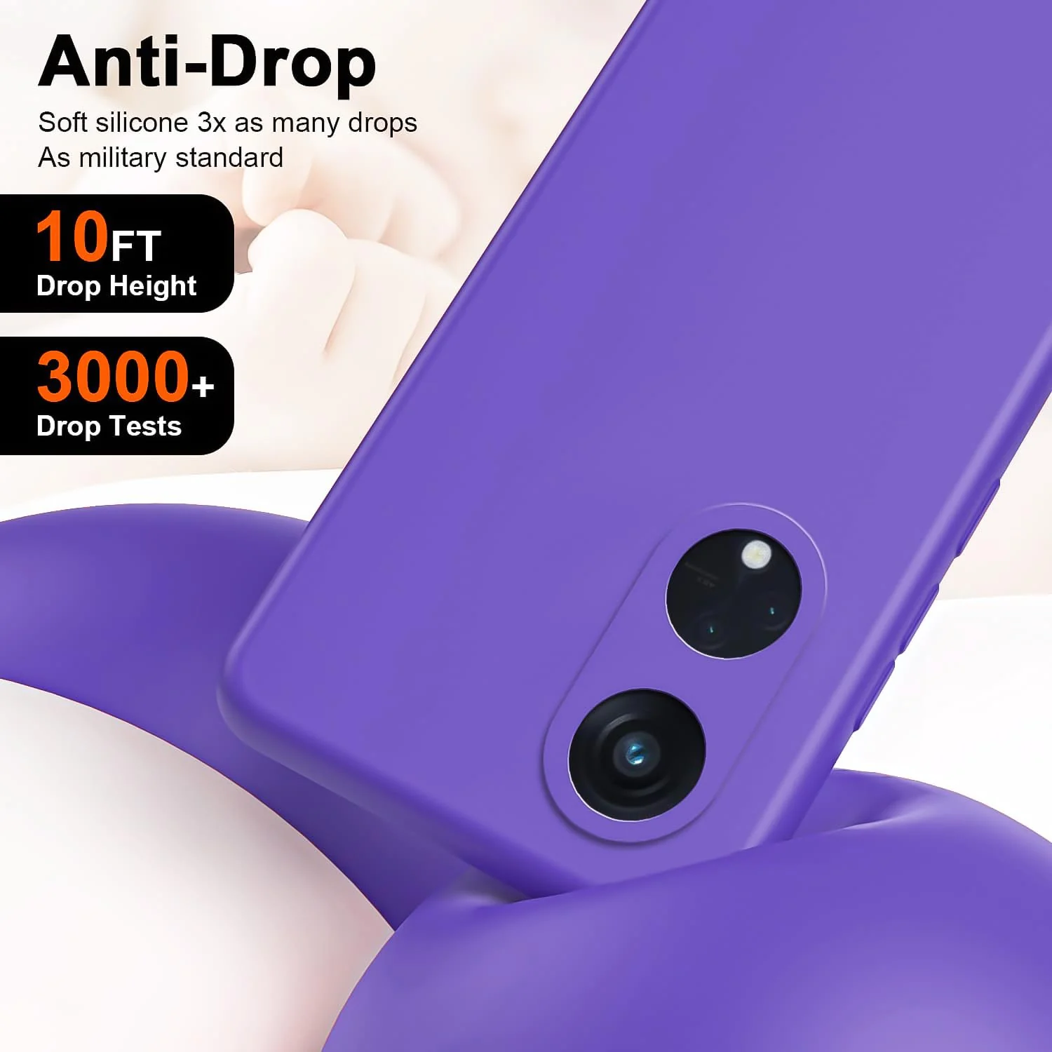 DL3 Mobilak Liquid Silicone Case for OPPO Reno 8T 5G / OPPO A1 Pro, Shock-absorbing protection, Scratch-resistant surface, Soft microfiber lining - Purple