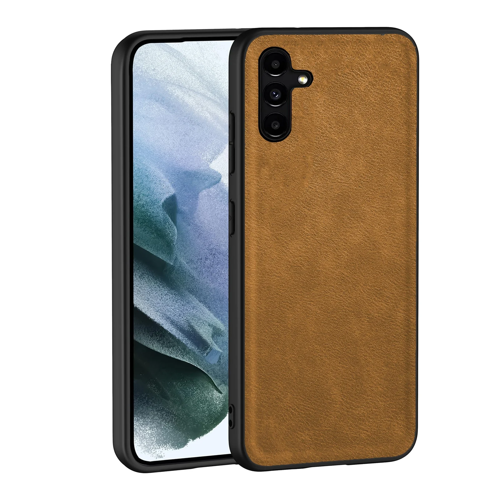 Dl3 Mobilak Case for Samsung Galaxy A34 4G / 5G Leather Case,Anti-Drop, Anti-Shock, Non-Slip Texture,Simple Cell Phong Cover (Gray)