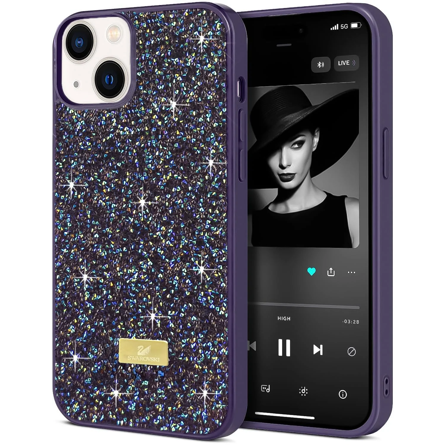 DL3 Mobilak Glitter Protective Case with Camera Protection for iPhone 15 (6.1 Inch)
